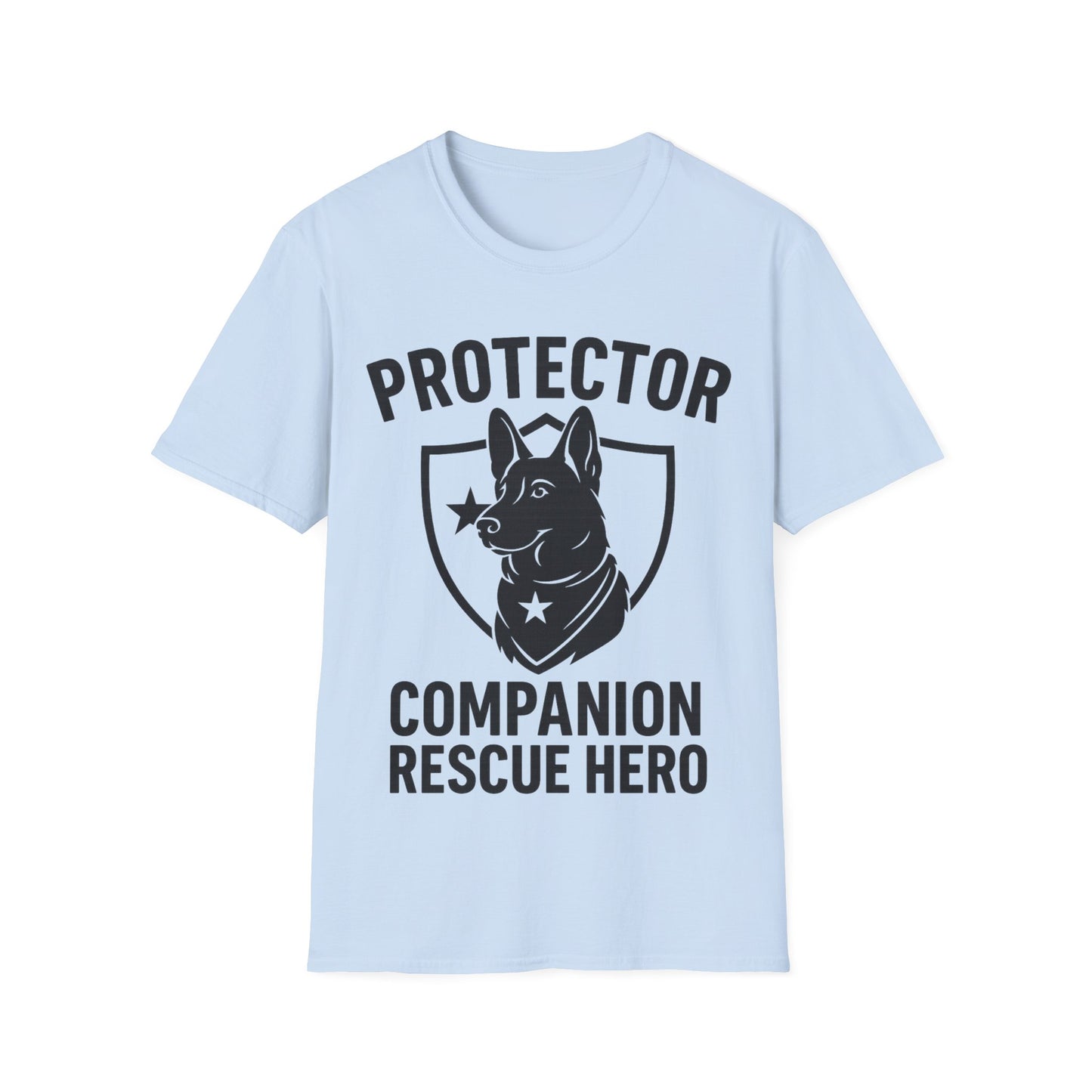 Protector Companion Rescue Hero Shirt – Patriotic Dog Lover T-Shirt – Dog Rescue USA Flag Inspired Tee – Military Style Dog Parent Gift – Adopted and Adored Apparel, Adult Unisex T-Shirt