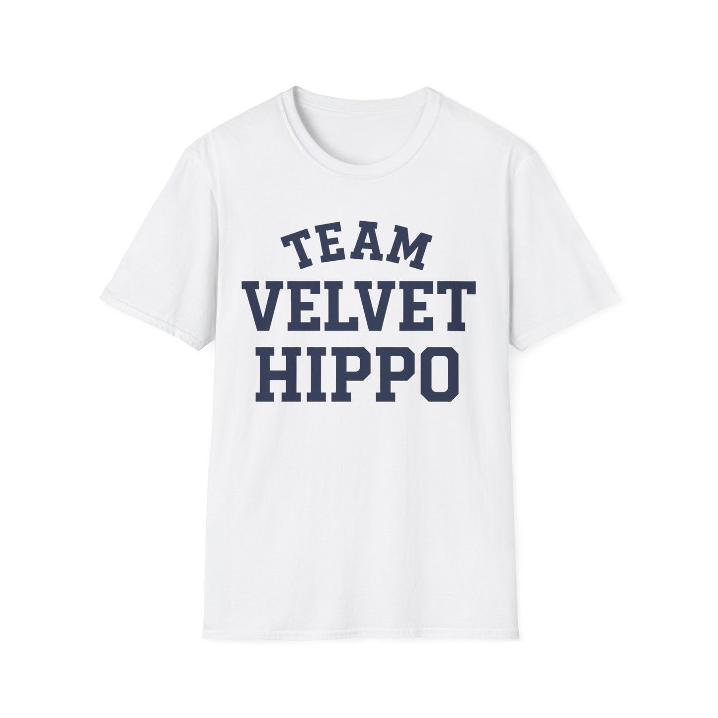 Team Velvet Hippo T-Shirt | Funny Pit Bull Tee for Pibble & Bully Breed Lovers | Rescue Dog Apparel, Adult Unisex T-Shirt
