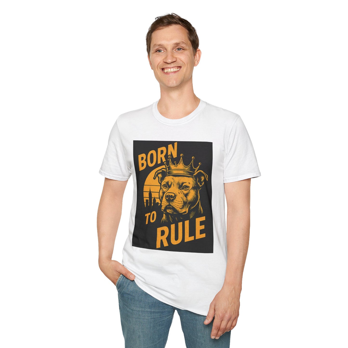 Born To Rule Adult Unisex T-Shirt Pit Bull Rules | Unique Graphic Tee, Perfect Gift for Pet Owners, Animal Lovers, Casual Wear, Everyday Style