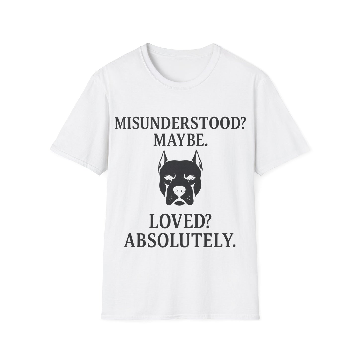 Misunderstood Pit Bull Shirt β Cropped Ear Dog Rescue Tee β White or Black Lettering β Adopt Donβt Shop Shirt β Pitbull Lover Gift, Adult Unisex T-Shirt