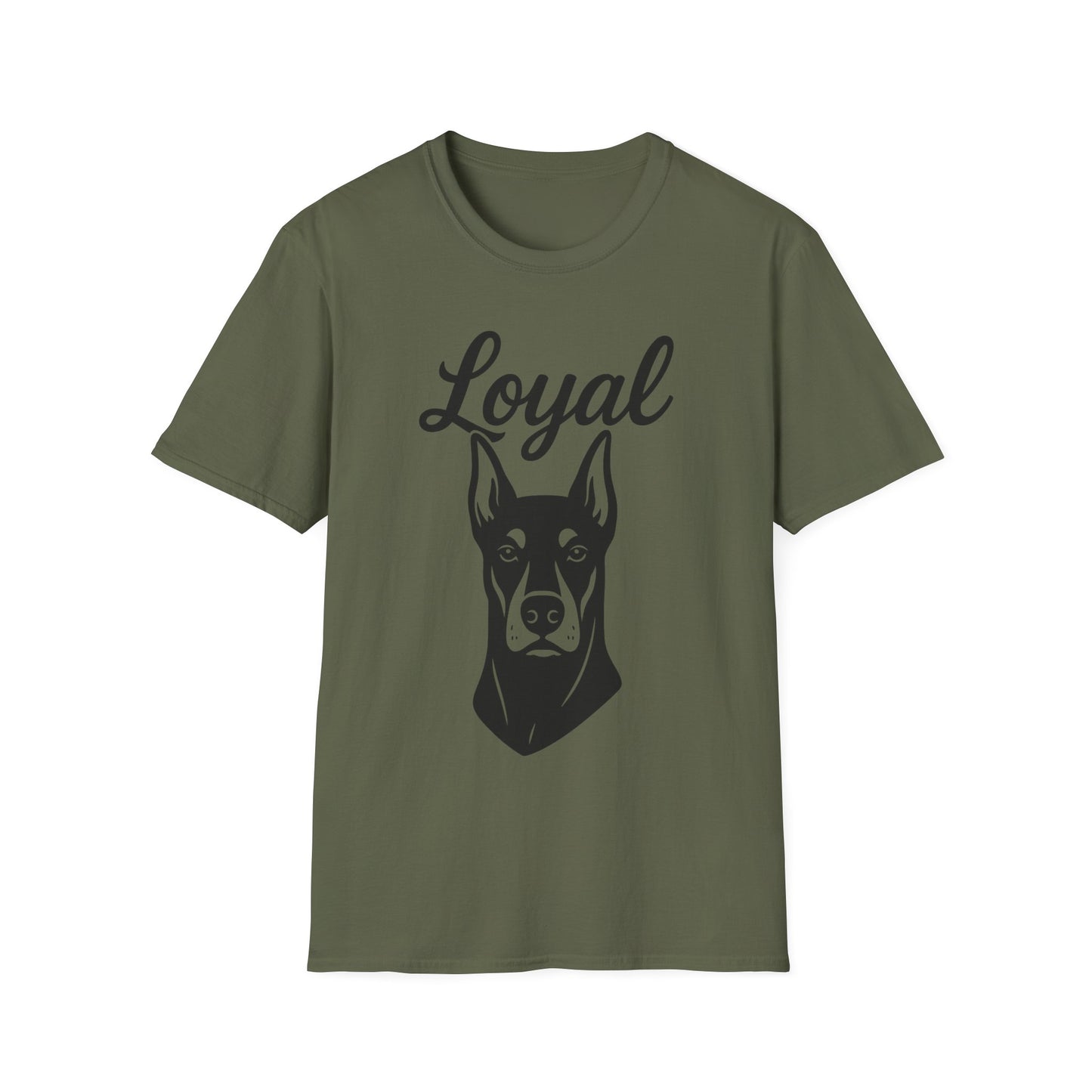 Loyal Doberman Pinscher T-Shirt – Fierce & Faithful Dog Lover Graphic Tee | Adopted and Adored Apparel, Adult Unisex T-Shirt