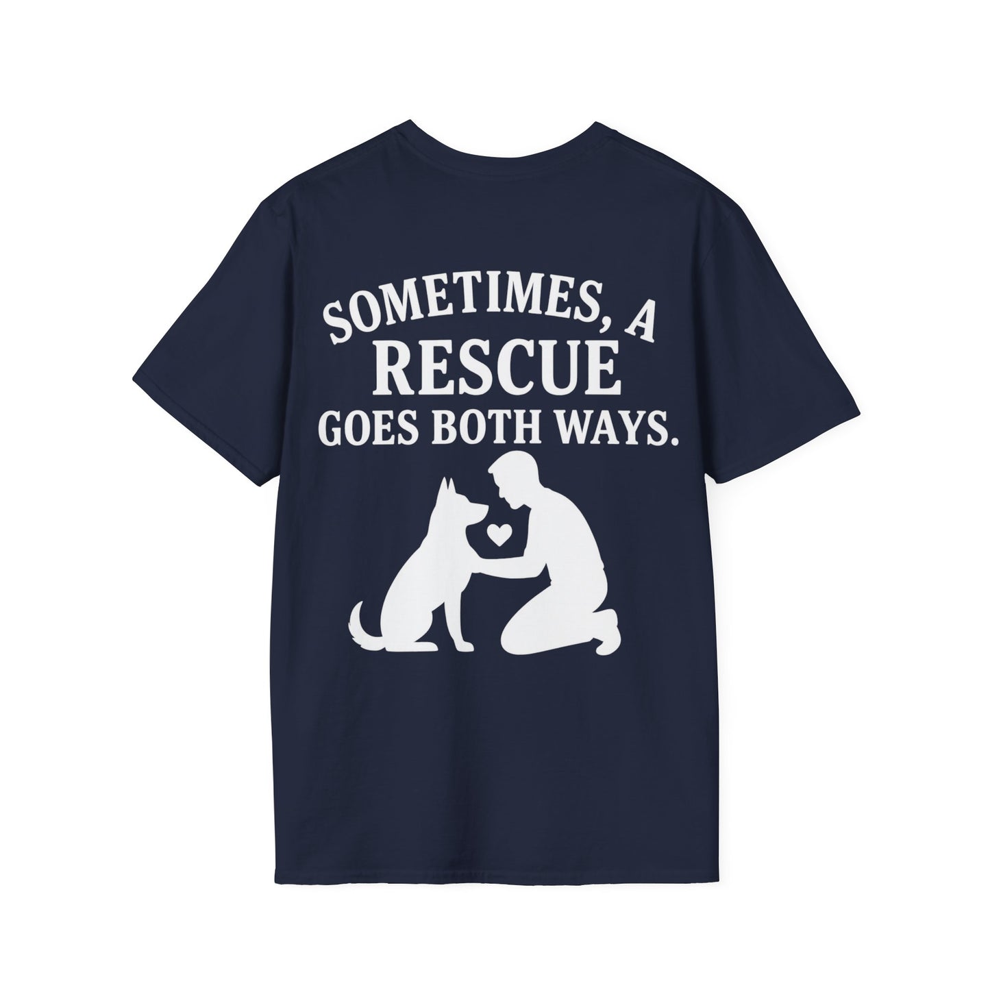 Sometimes a Rescue Goes Both Ways Shirt – Dog Rescue T-Shirt for Women & Men – Animal Adoption Gift – Emotional Pet Lover Tee, Adult Unisex T-Shirt