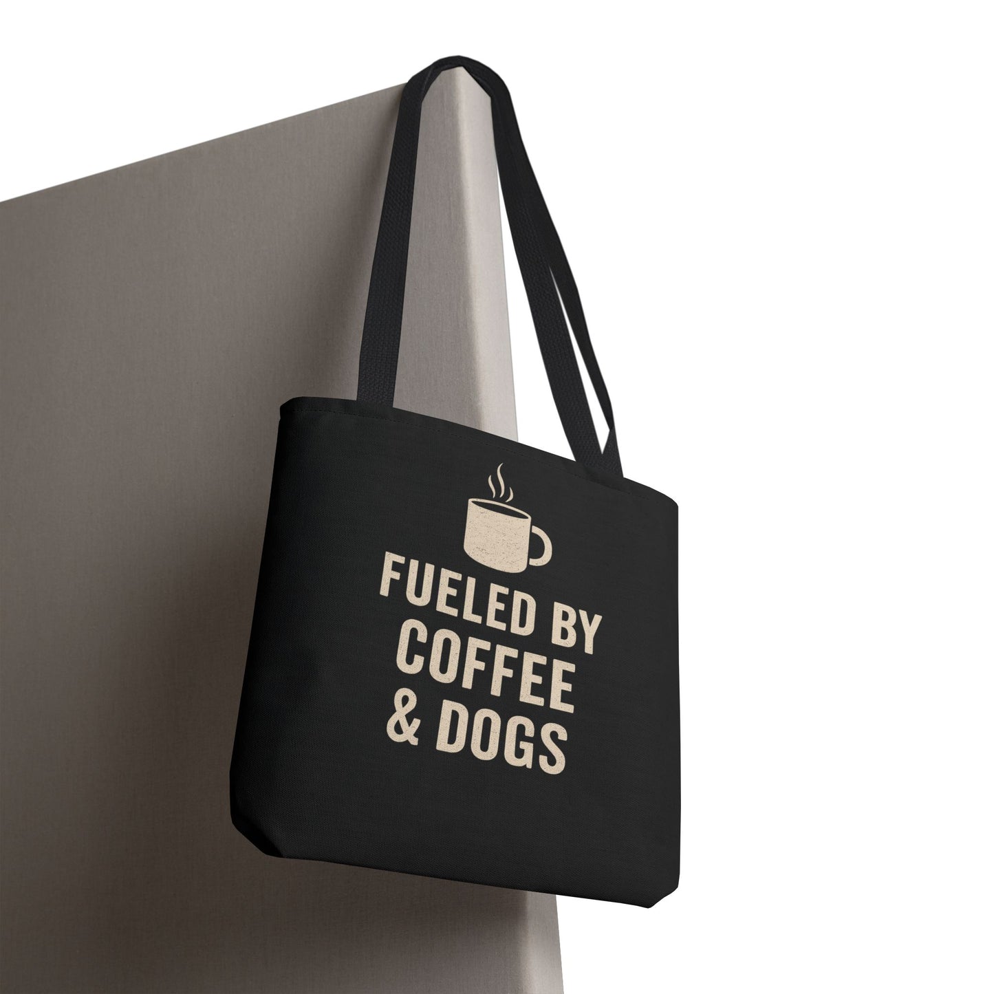 Fueled By Coffee & Dogs Tote Bag, Perfect for Dog Lovers, Everyday Use, Gift for Coffee Lovers, Eco-Friendly Shopping Bag, Stylish Animal Lover Tote, Adult Unisex T-Shirt