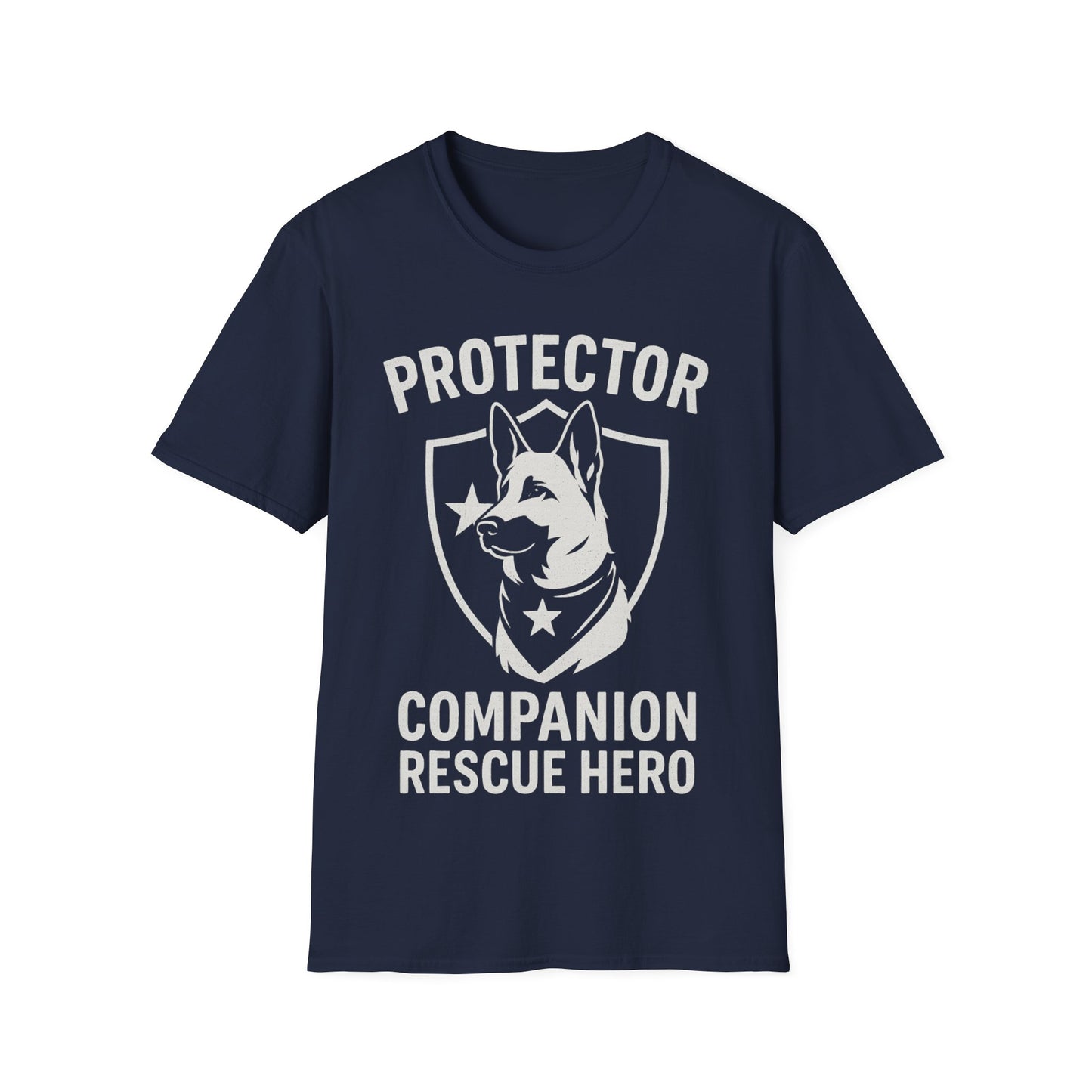 Protector Companion Rescue Hero Shirt – Patriotic Dog Lover T-Shirt – Dog Rescue USA Flag Inspired Tee – Military Style Dog Parent Gift – Adopted and Adored Apparel, Adult Unisex T-Shirt
