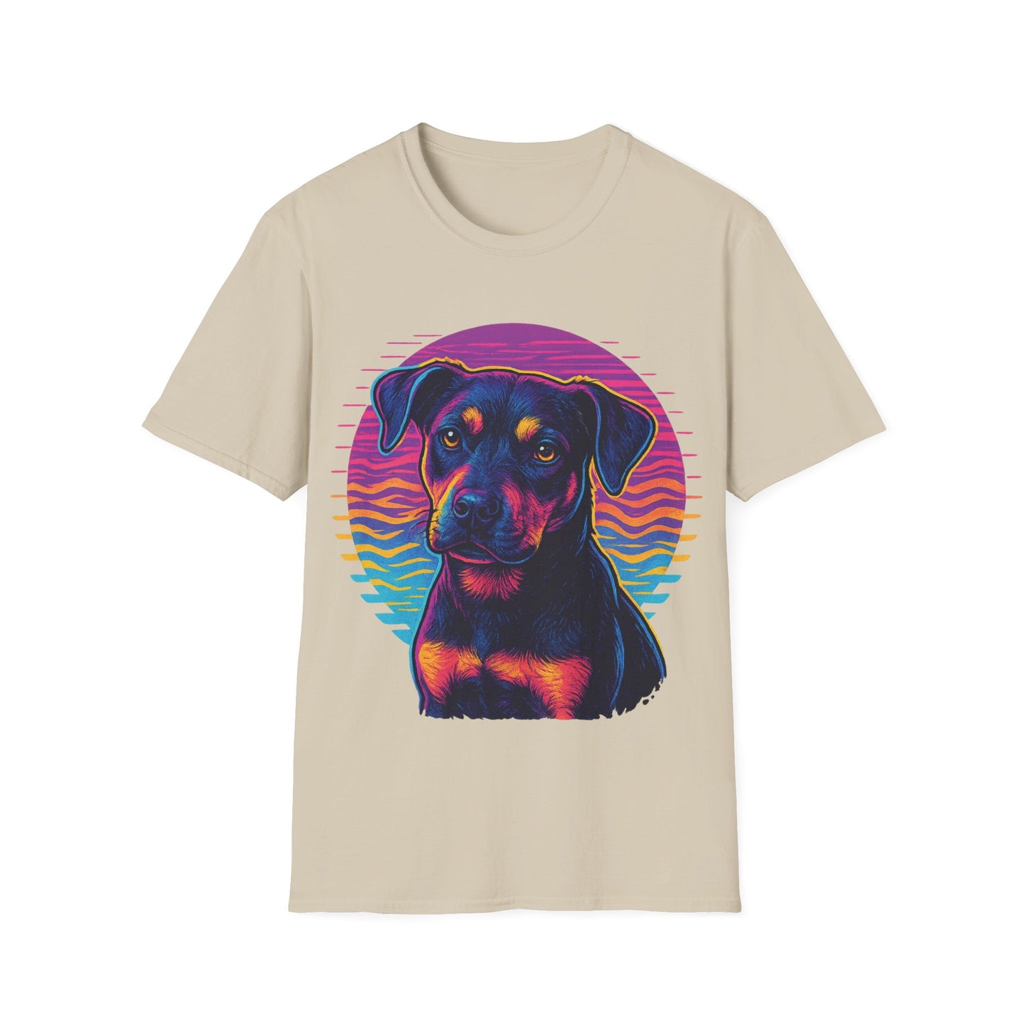 Bold Rescue Dog Shirt | Vibrant Neon Pitbull Art Tee for Teens & Dog Lovers | Youth Streetwear Graphic Tee, Adult Unisex T-Shirt
