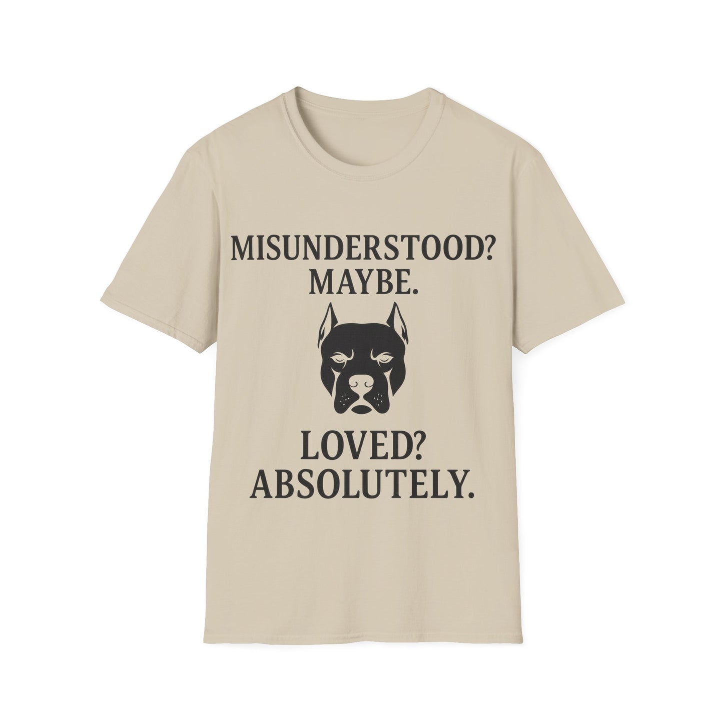 Misunderstood Pit Bull Shirt β Cropped Ear Dog Rescue Tee β White or Black Lettering β Adopt Donβt Shop Shirt β Pitbull Lover Gift, Adult Unisex T-Shirt