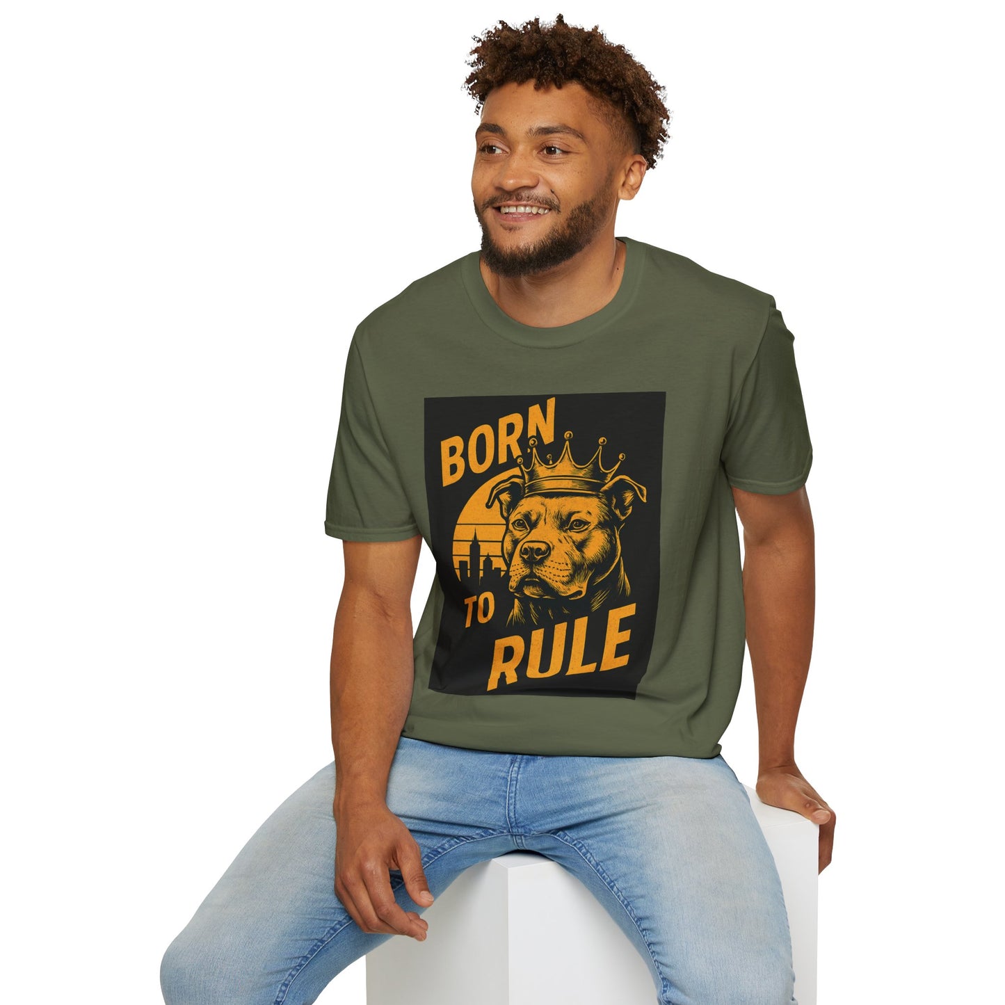 Born To Rule Adult Unisex T-Shirt Pit Bull Rules | Unique Graphic Tee, Perfect Gift for Pet Owners, Animal Lovers, Casual Wear, Everyday Style