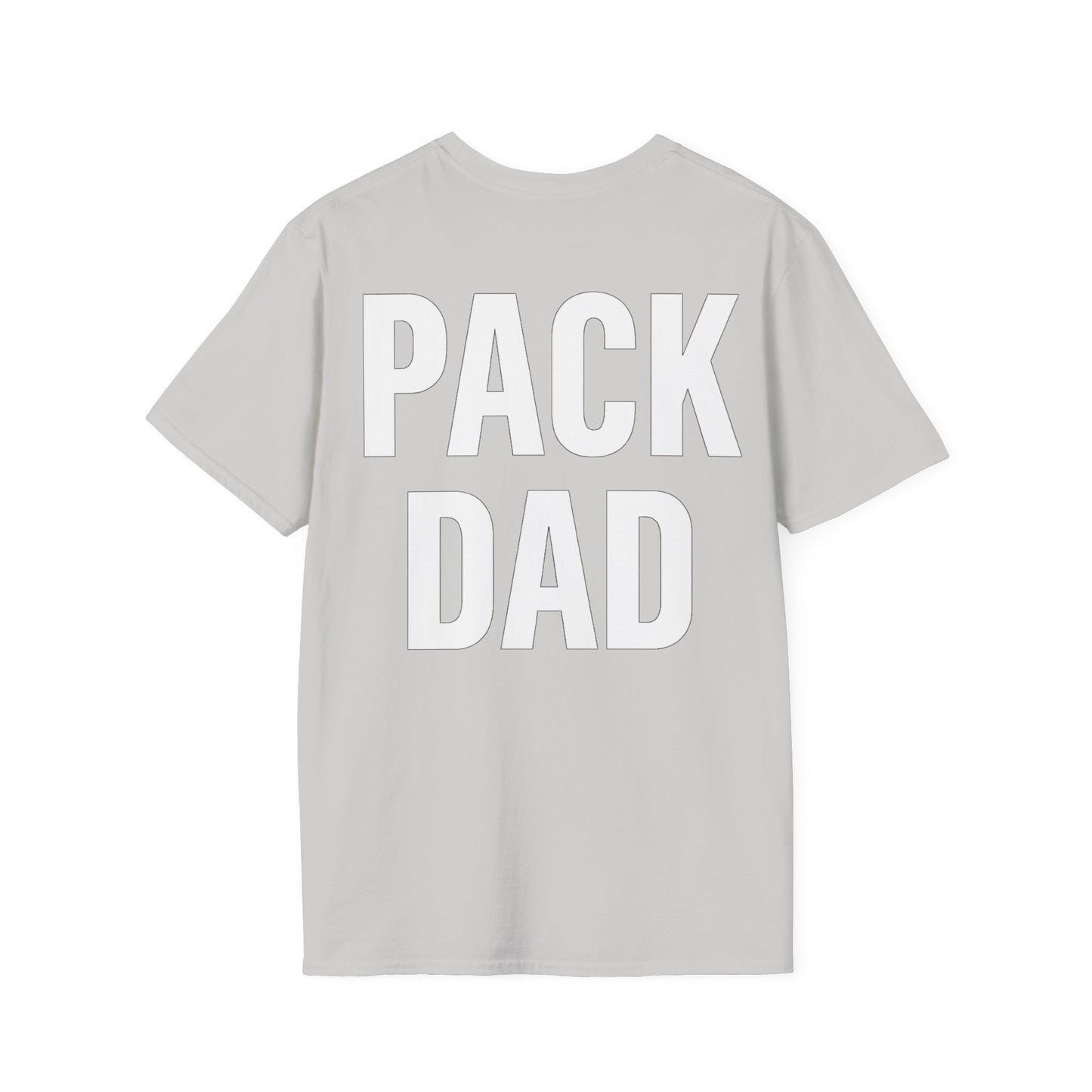 Pack Dad T-Shirt – Dog Dad Rescue Tee with Back & Chest Print – Matching Family Dog T-Shirt – Adopted and Adored Apparel, Adult Unisex T-Shirt