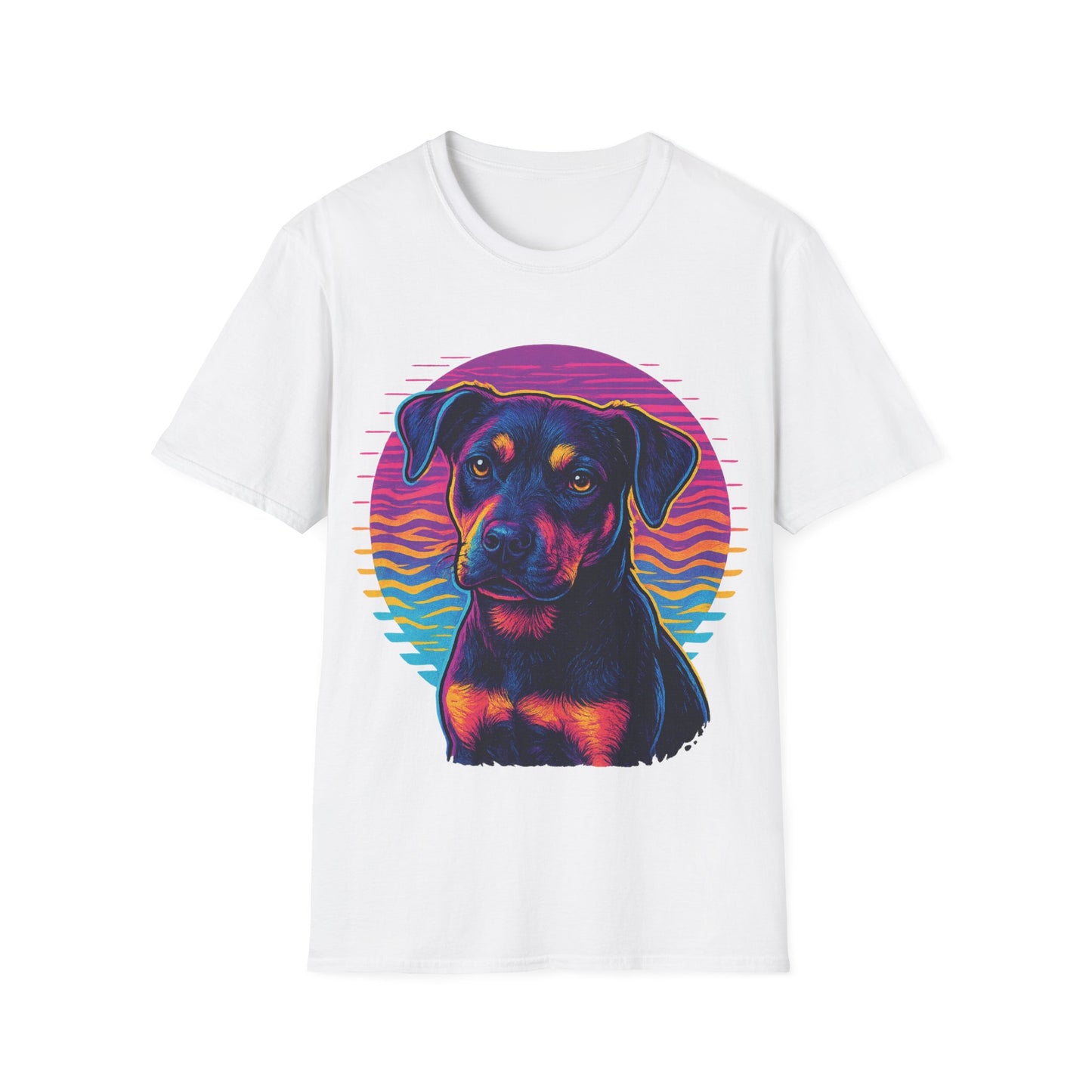 Bold Rescue Dog Shirt | Vibrant Neon Pitbull Art Tee for Teens & Dog Lovers | Youth Streetwear Graphic Tee, Adult Unisex T-Shirt