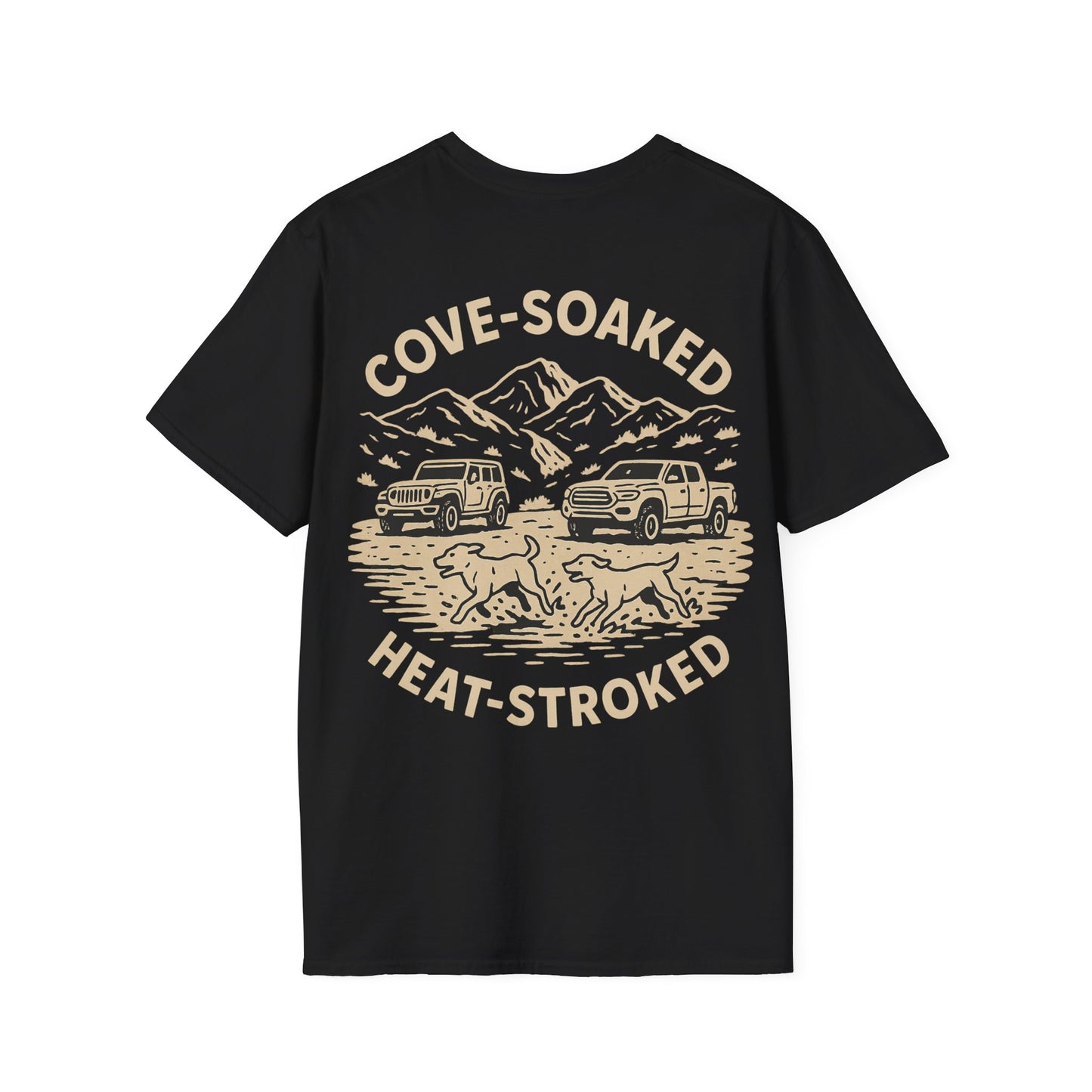Cove-Soaked Heat-Stroked T-Shirt – Dog Rescue Off-Road T-Shirt for Lake Days & 4x4 Lovers, Adult Unisex T-Shirt