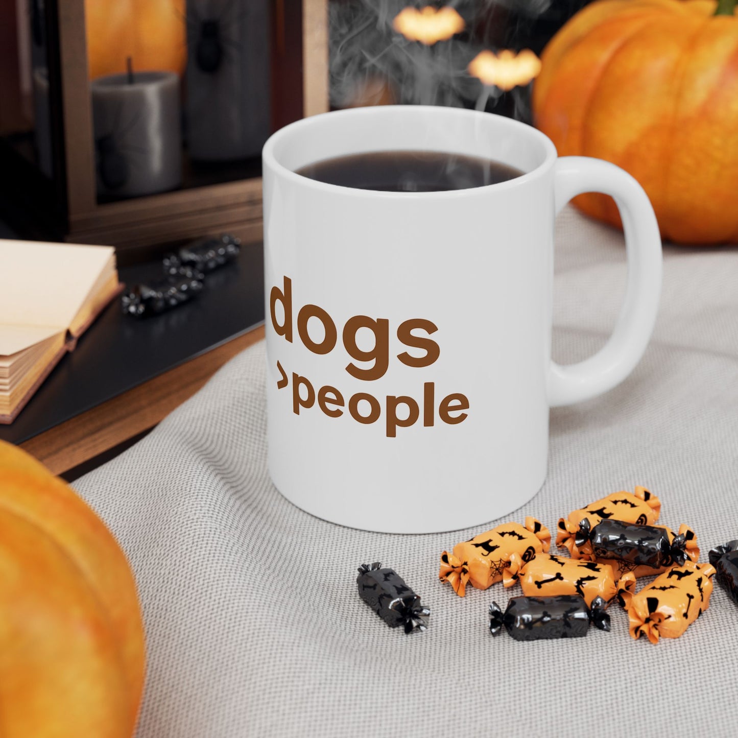 Dogs > People Ceramic Dog Lover Mug, Perfect Gift for Dog Owners, Funny Pet Lover Cup, Coffee Tea Mug, Dog Themed Kitchenware, Adult Unisex T-Shirt