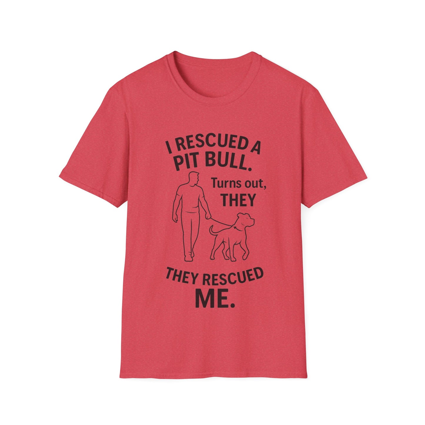 I Rescued a Pit Bull Shirt β Adopt Donβt Shop Dog Rescue Tee β Black Lettering Front Design β Pitbull Adoption Gift β Shelter Dog Shirt, Adult Unisex T-Shirt