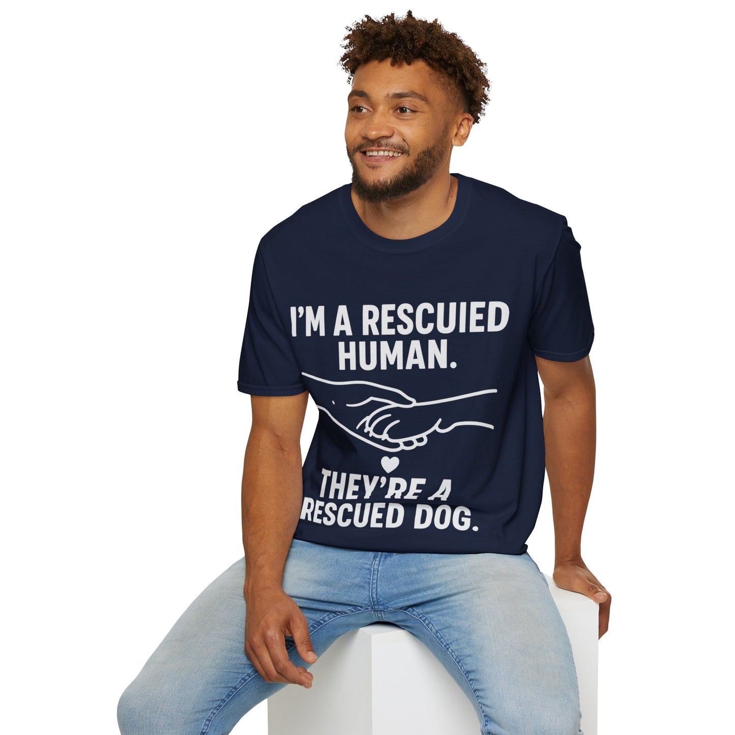 I'm a Rescued Human. They're a Rescued Dog Shirt – Emotional Rescue Tee for Dog Lovers, Pet Adoption Apparel, Unisex Fit, Adult Unisex T-Shirt