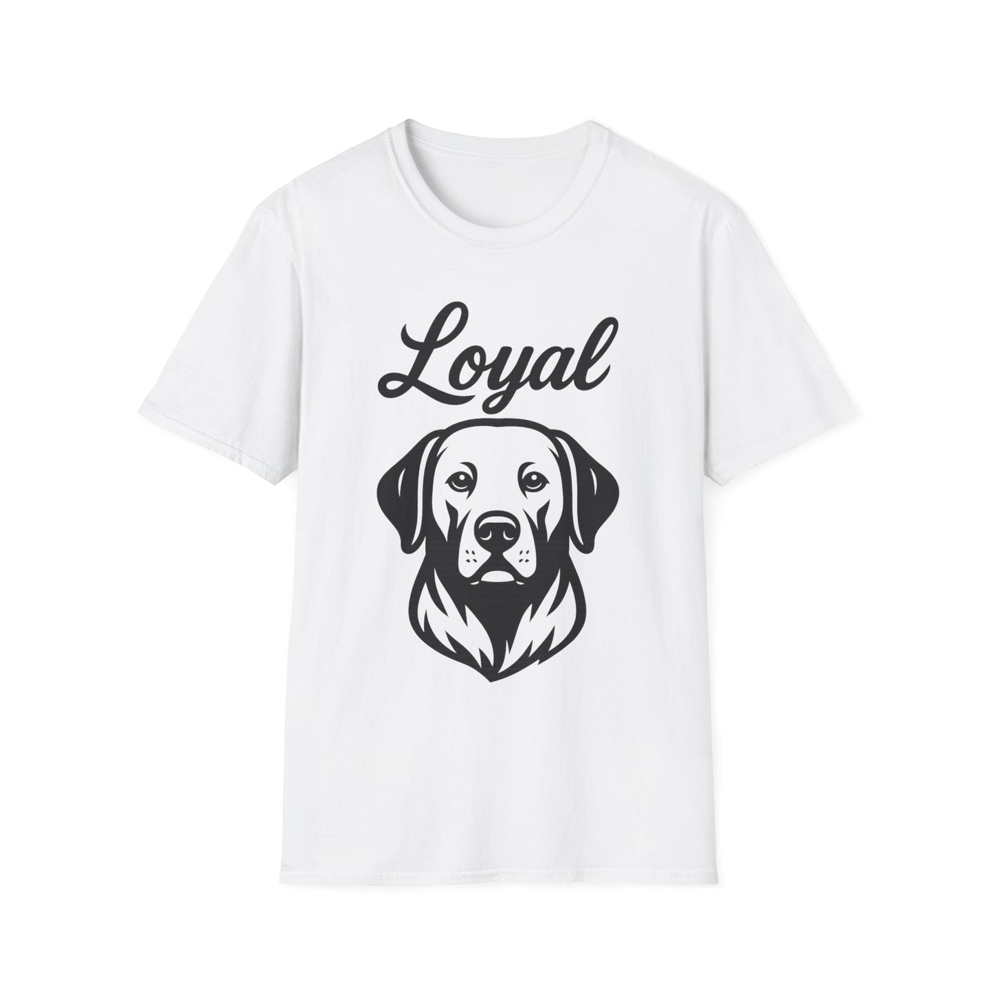 Loyal Labrador Retriever T-Shirt – Black Line Art Dog Design for Lab Lovers, Rescue Apparel for Yellow, Black & Chocolate Lab Owners, Adult Unisex T-Shirt