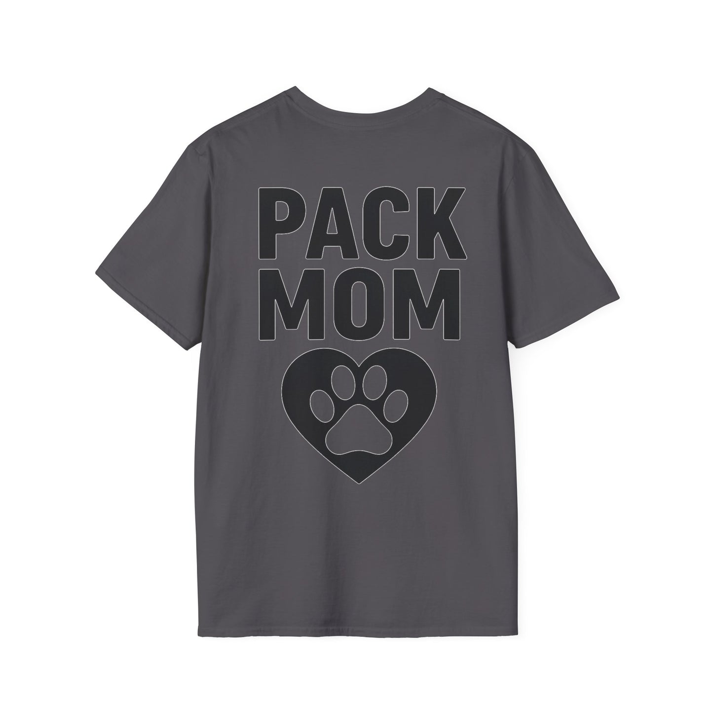 Pack Mom Dog Shirt – Two Sided Rescue Tee for Dog Moms – Front Pack Member Logo – Back Pack Mom Design – Matching Family Rescue Apparel – Animal Shelter Support Gift – Pitbull Rescue Shirt – Join the Pack Tee, Adult Unisex T-Shirt