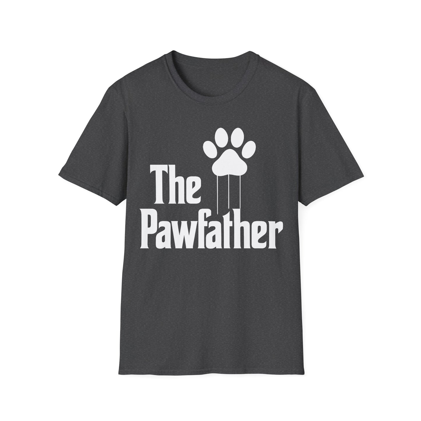The Pawfather Funny Dog Lover T-Shirt | Bold Parody Dog Dad T-Shirt Gift | Rescue Dog Tee for Men Women | Mafia Style Puppy Humor Shirt | Adopted and Adored Apparel, Adult Unisex T-Shirt