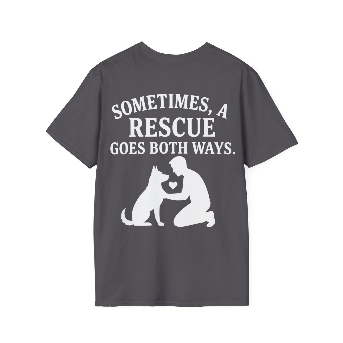 Sometimes a Rescue Goes Both Ways Shirt – Dog Rescue T-Shirt for Women & Men – Animal Adoption Gift – Emotional Pet Lover Tee, Adult Unisex T-Shirt