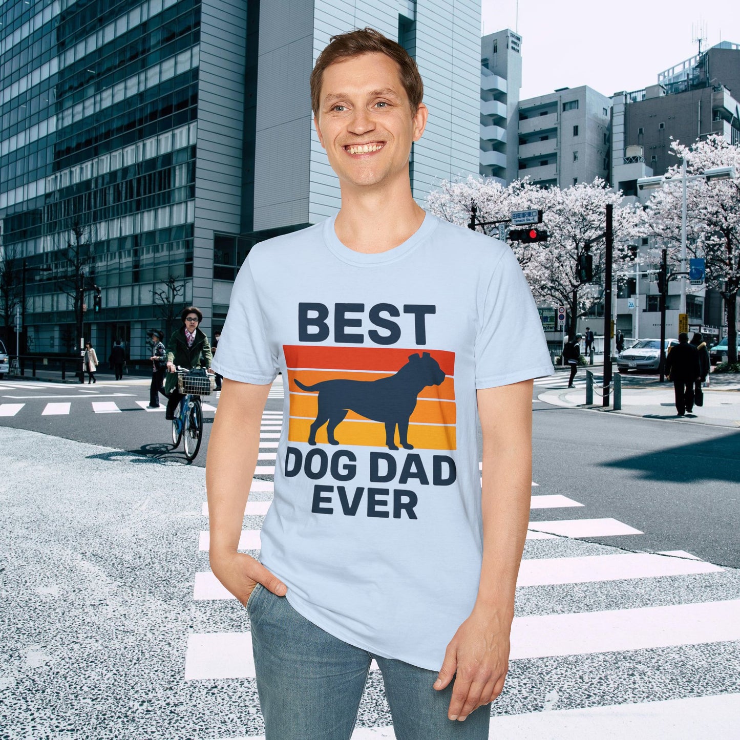 Best Dog Dad Ever Pit bull Adult Unisex T-Shirt, Pet Lover Gift, Father's Day Shirt, Dog Owner Apparel, Fun Casual Top, Dog-Themed Fashion