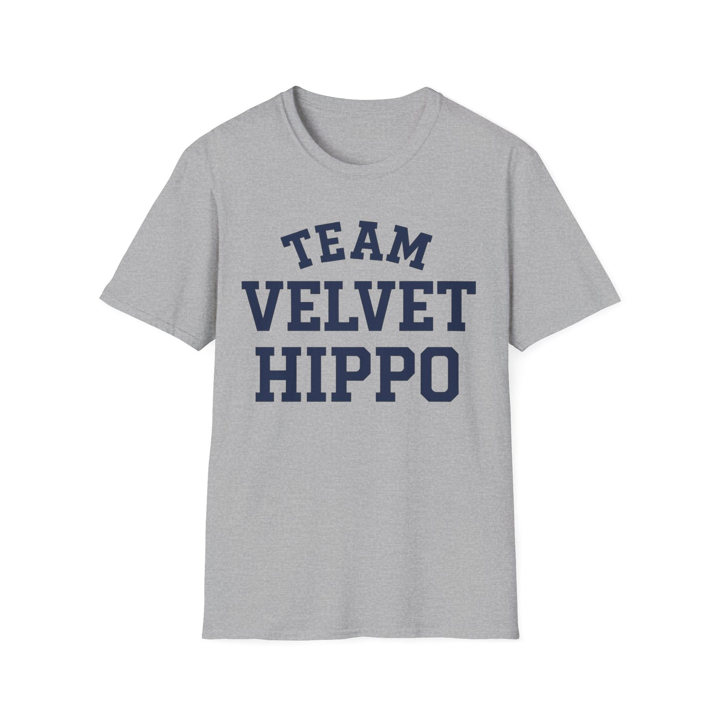 Team Velvet Hippo T-Shirt | Funny Pit Bull Tee for Pibble & Bully Breed Lovers | Rescue Dog Apparel, Adult Unisex T-Shirt