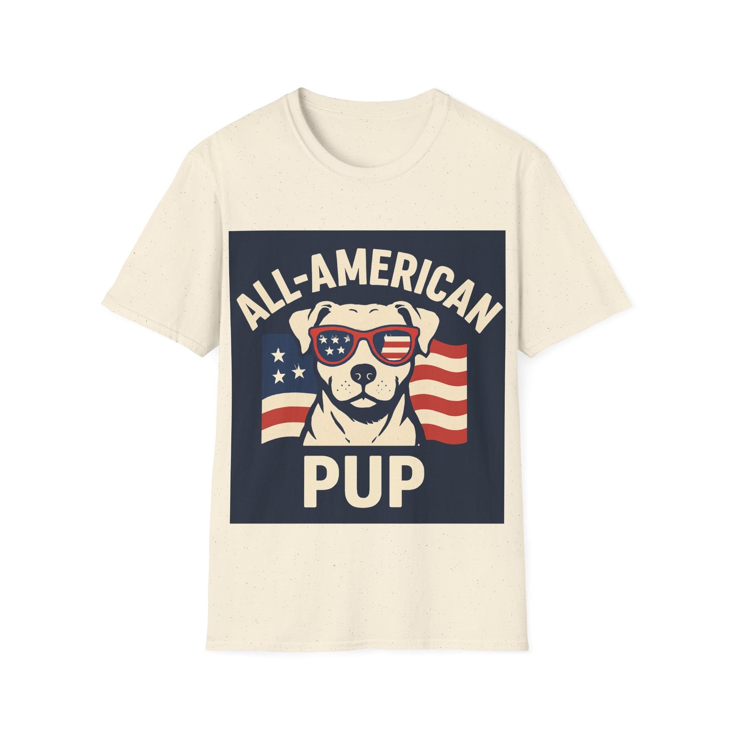All-American Pup Shirt – Patriotic Dog T-Shirt, 4th of July Pet Lover Tee, Red White and Woof, Unisex Fit, Adult Unisex T-Shirt