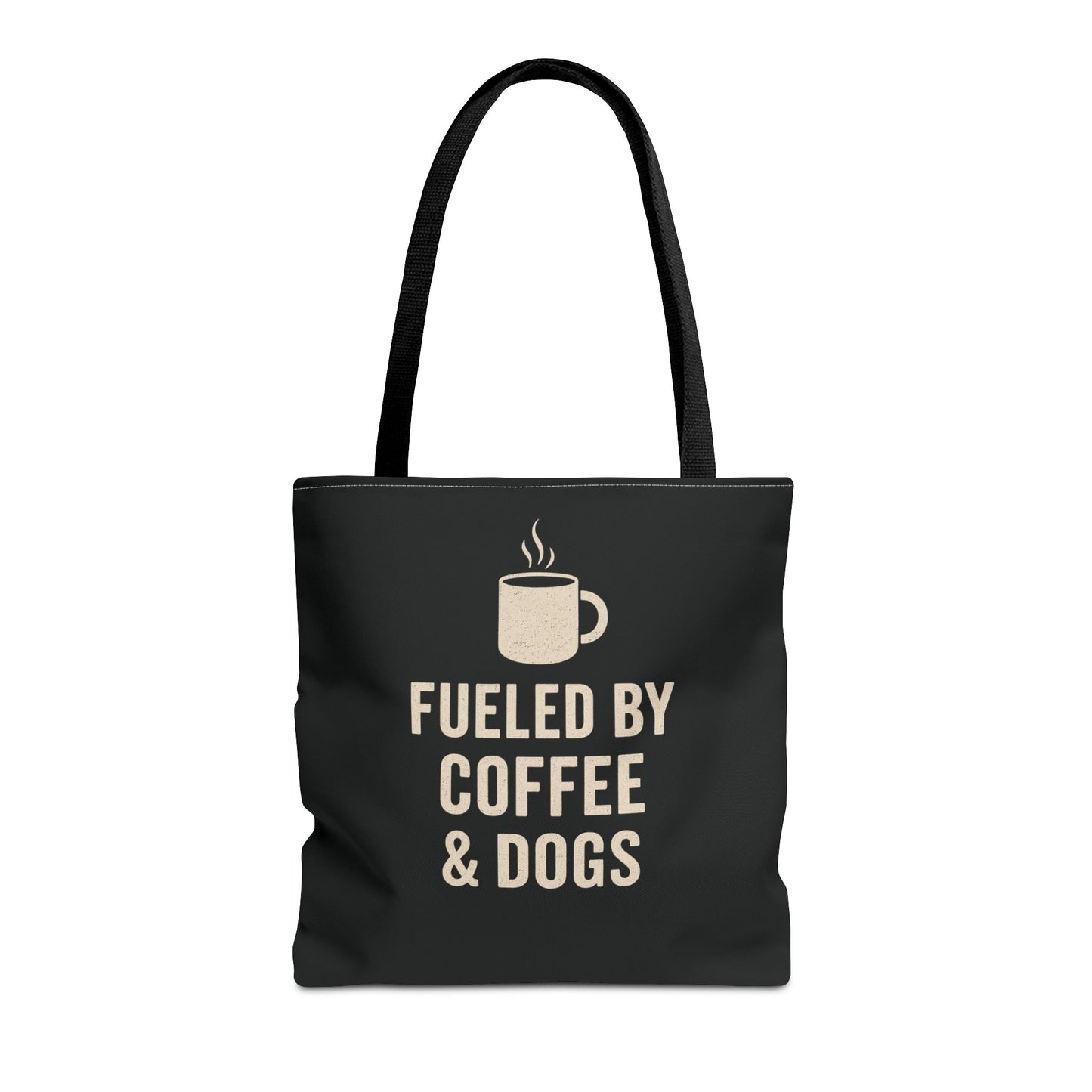 Fueled By Coffee & Dogs Tote Bag, Perfect for Dog Lovers, Everyday Use, Gift for Coffee Lovers, Eco-Friendly Shopping Bag, Stylish Animal Lover Tote, Adult Unisex T-Shirt