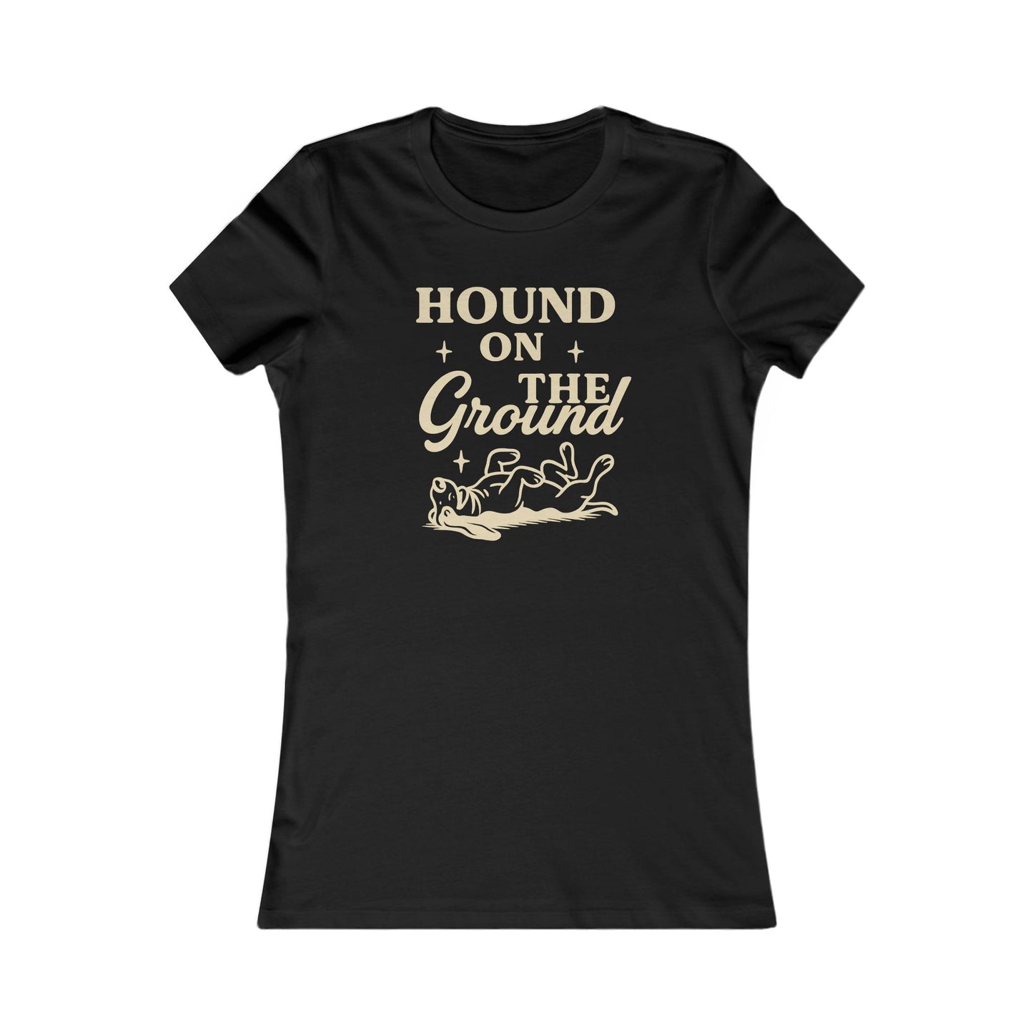 Hound on the Ground Shirt – Funny Basset Hound Dog Tee for Women – Vintage Cream Print on Bella + Canvas Feminine Rescue Dog T-Shirt, Adult Unisex T-Shirt