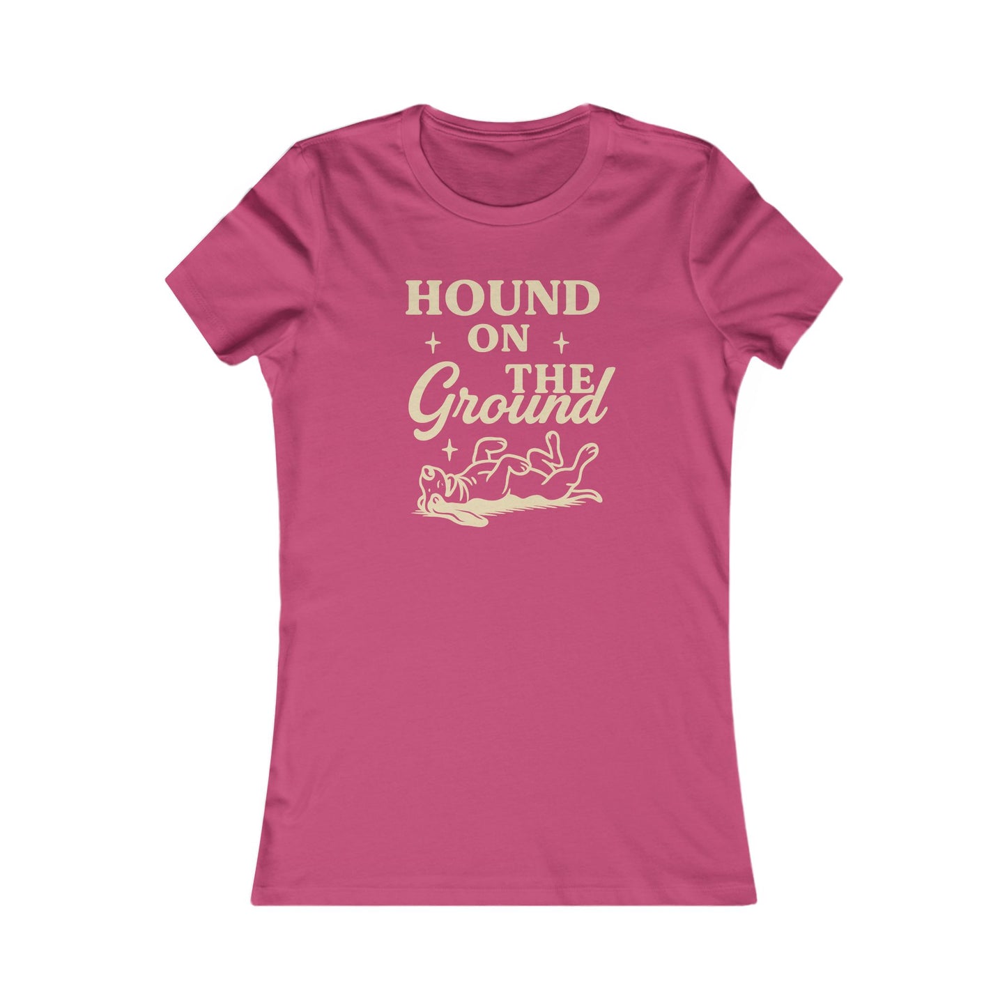 Hound on the Ground Shirt – Funny Basset Hound Dog Tee for Women – Vintage Cream Print on Bella + Canvas Feminine Rescue Dog T-Shirt, Adult Unisex T-Shirt