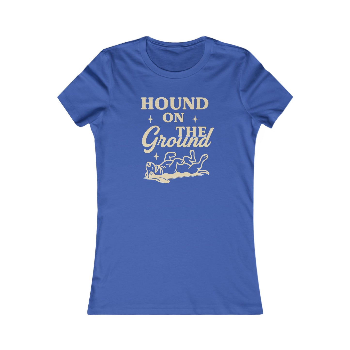 Hound on the Ground Shirt – Funny Basset Hound Dog Tee for Women – Vintage Cream Print on Bella + Canvas Feminine Rescue Dog T-Shirt, Adult Unisex T-Shirt