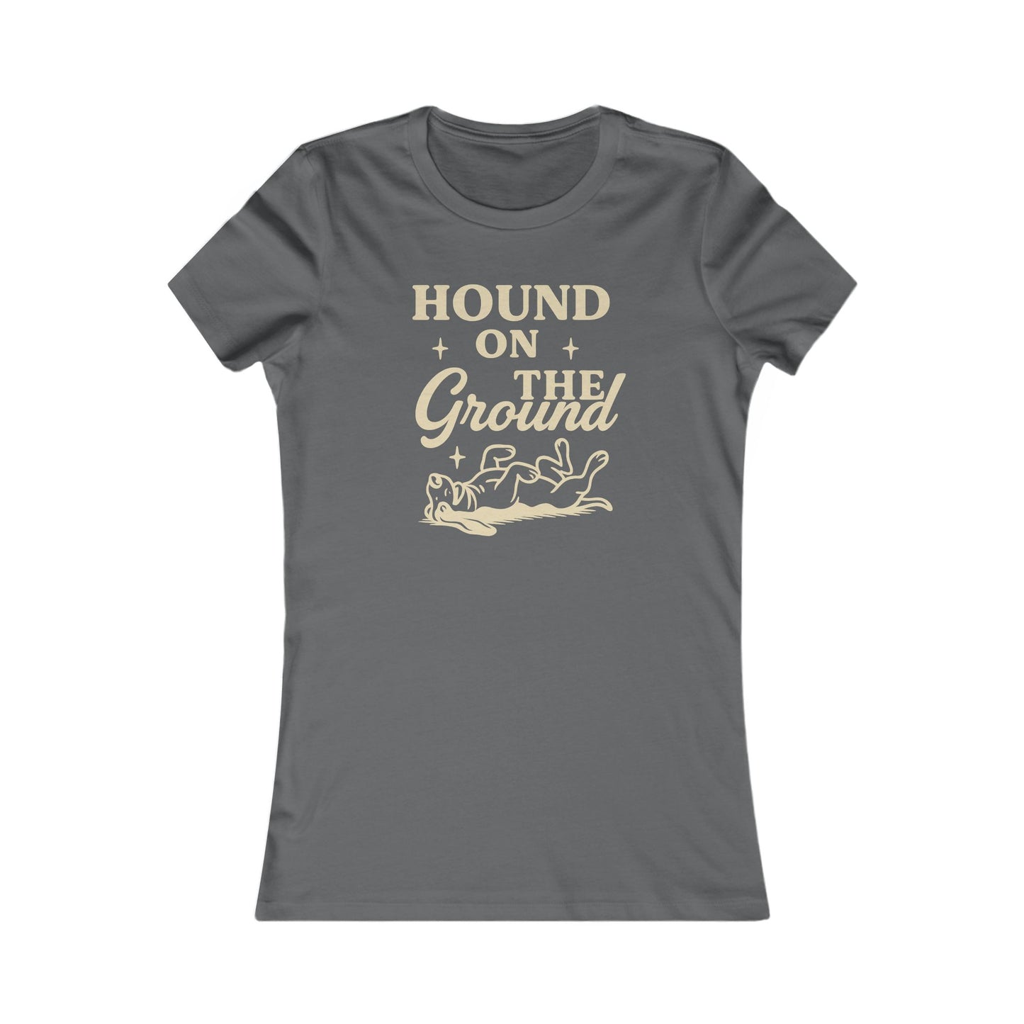 Hound on the Ground Shirt – Funny Basset Hound Dog Tee for Women – Vintage Cream Print on Bella + Canvas Feminine Rescue Dog T-Shirt, Adult Unisex T-Shirt