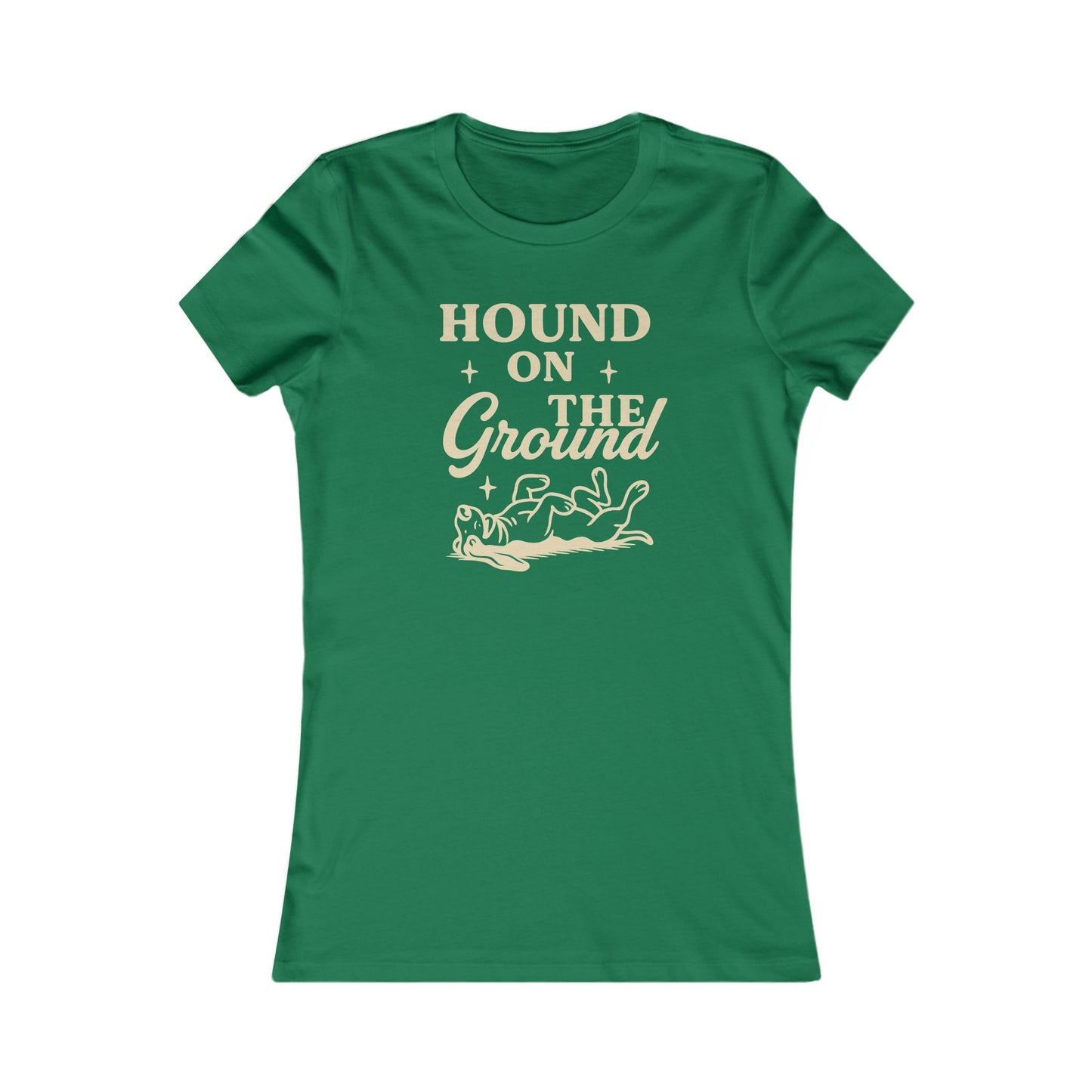 Hound on the Ground Shirt – Funny Basset Hound Dog Tee for Women – Vintage Cream Print on Bella + Canvas Feminine Rescue Dog T-Shirt, Adult Unisex T-Shirt
