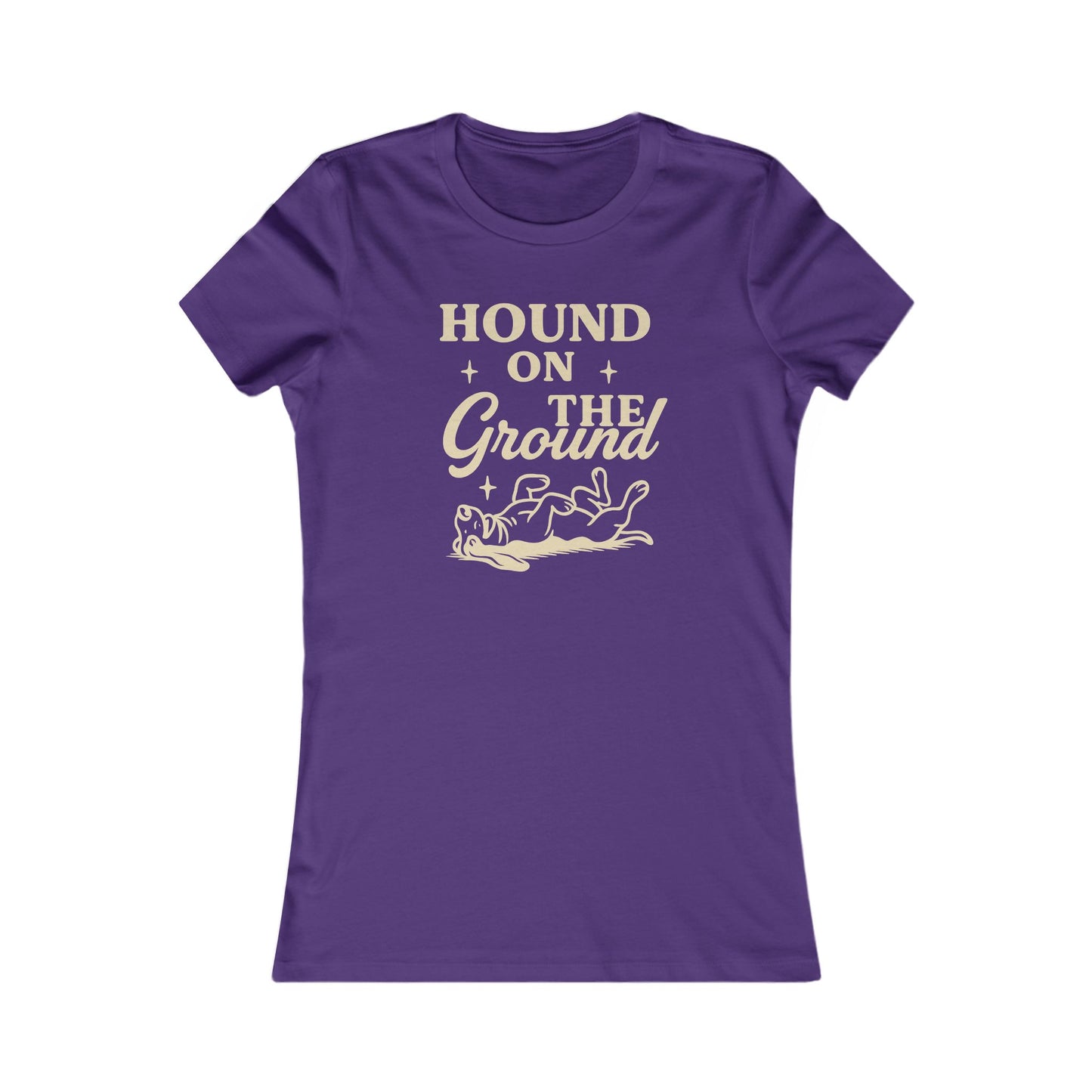 Hound on the Ground Shirt – Funny Basset Hound Dog Tee for Women – Vintage Cream Print on Bella + Canvas Feminine Rescue Dog T-Shirt, Adult Unisex T-Shirt