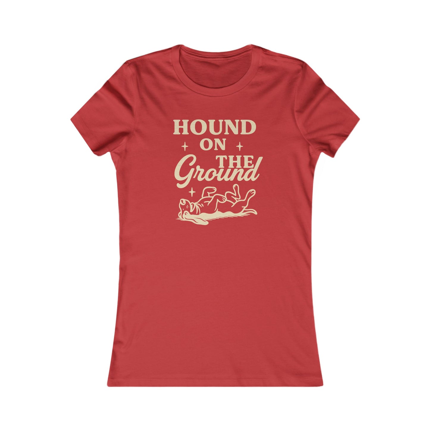 Hound on the Ground Shirt – Funny Basset Hound Dog Tee for Women – Vintage Cream Print on Bella + Canvas Feminine Rescue Dog T-Shirt, Adult Unisex T-Shirt