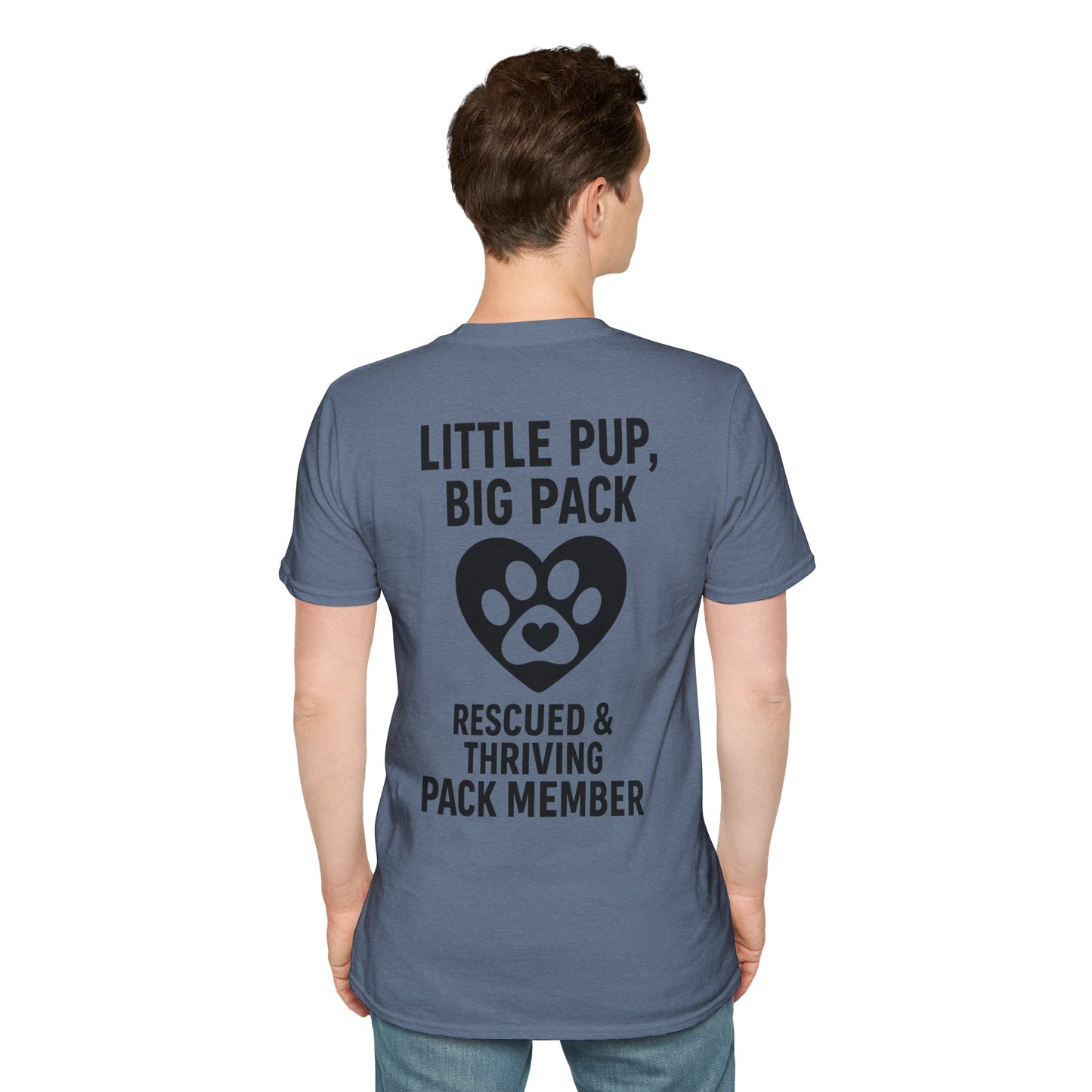 Little Pup Big Pack Shirt – Rescued and Thriving Dog Tee – Matching Family Rescue Apparel – Pack Member Logo – Dog Lover Gift – Pitbull Rescue Shirt – Parent and Kid Set Option, Adult Unisex T-Shirt