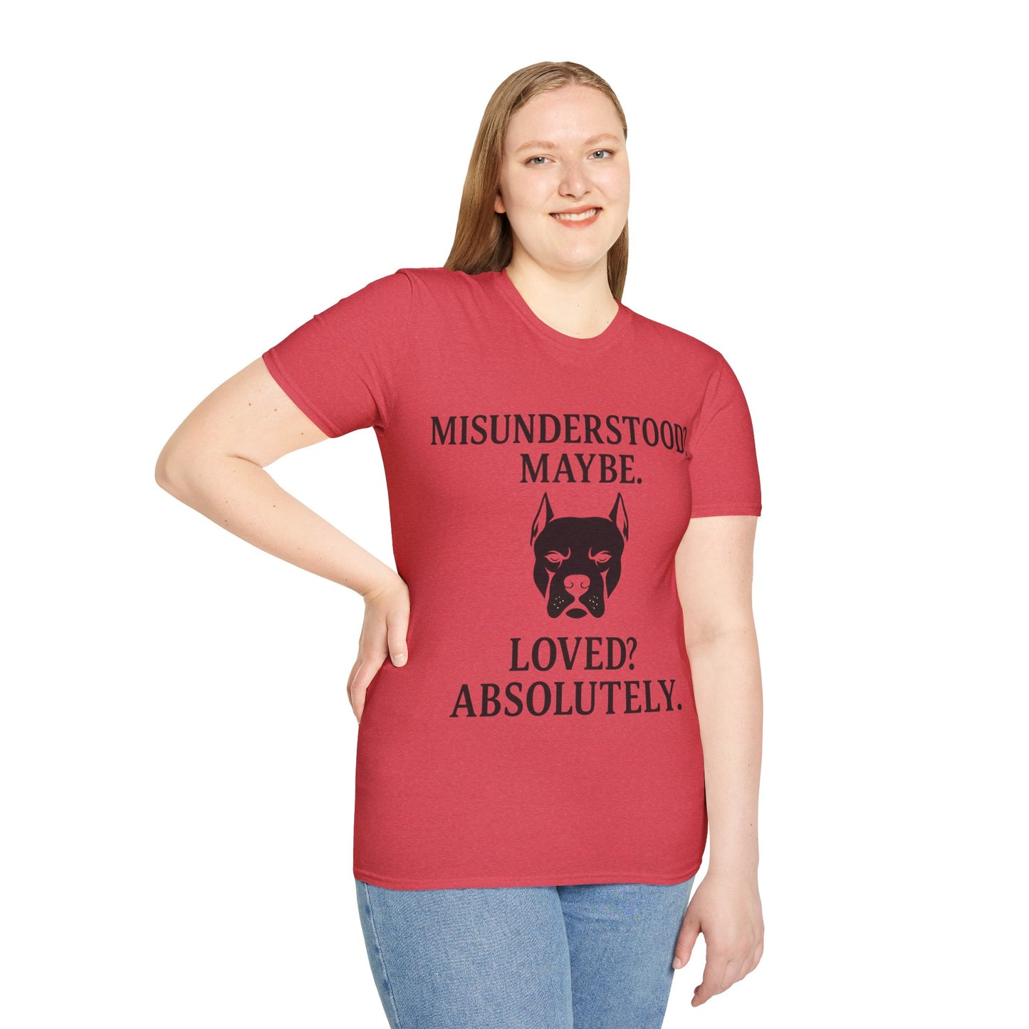 Misunderstood Pit Bull Shirt β Cropped Ear Dog Rescue Tee β White or Black Lettering β Adopt Donβt Shop Shirt β Pitbull Lover Gift, Adult Unisex T-Shirt