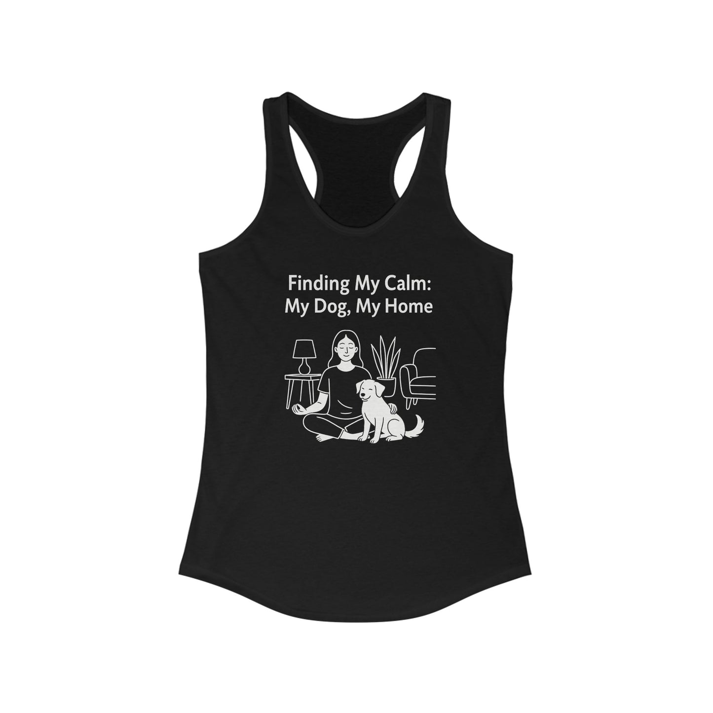 Finding My Calm Tank Top | Women's Racerback | Dog Lover Gift | Meditation Shirt | Yoga Apparel | Pet Owner Tank, Adult Unisex T-Shirt