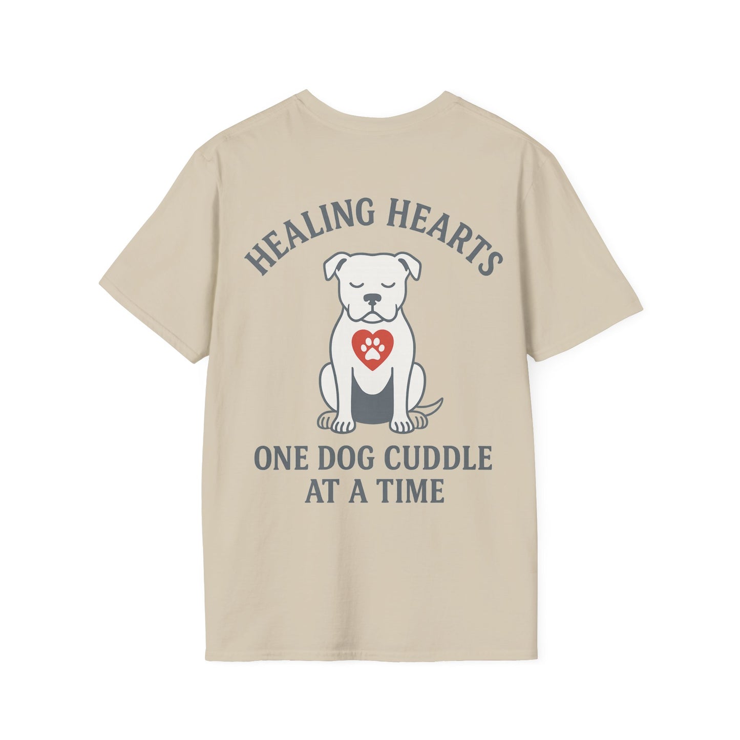 Healing Hearts Dog Shirt – Pitbull Rescue Tee – Pack Member Design, Adult Unisex T-Shirt