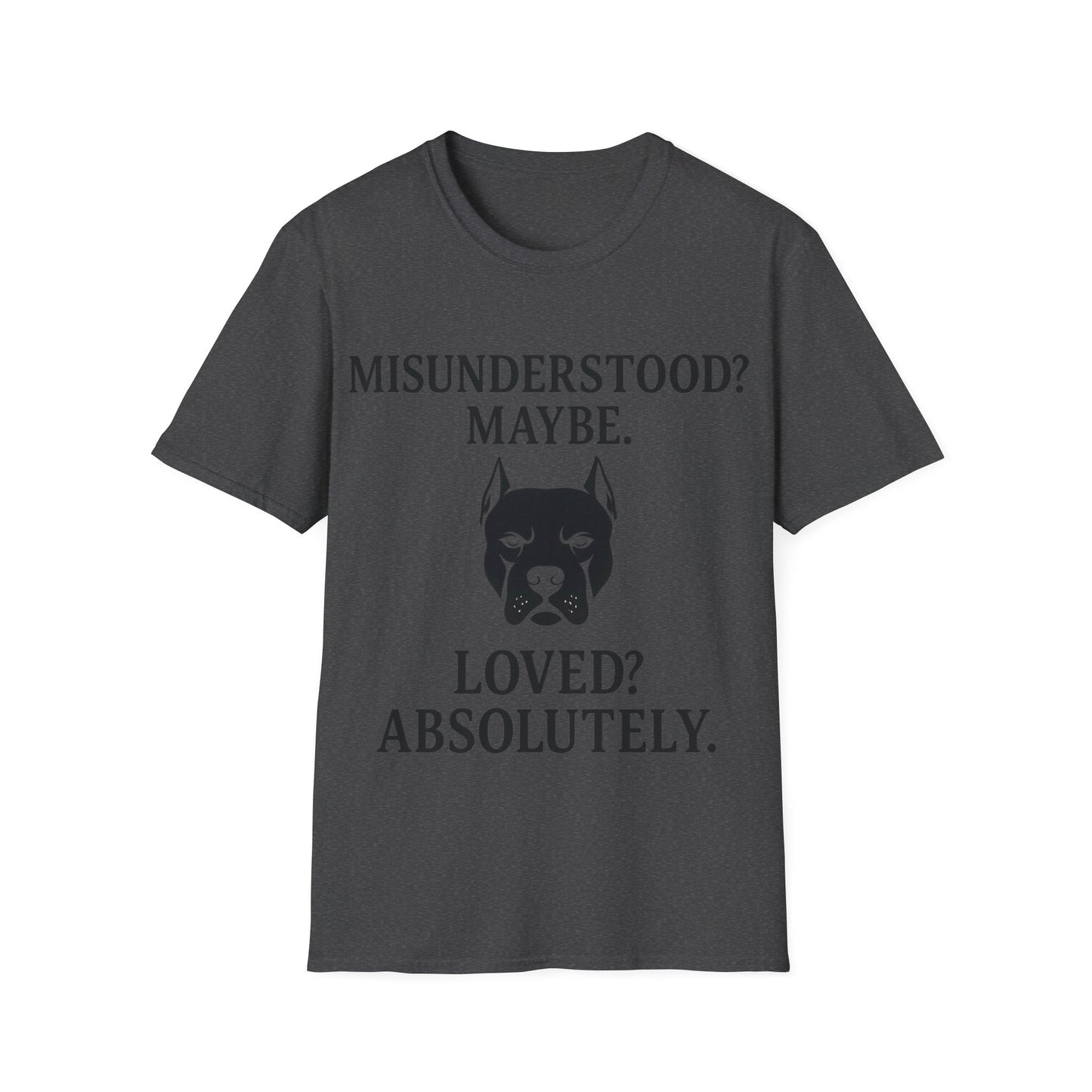 Misunderstood Pit Bull Shirt β Cropped Ear Dog Rescue Tee β White or Black Lettering β Adopt Donβt Shop Shirt β Pitbull Lover Gift, Adult Unisex T-Shirt