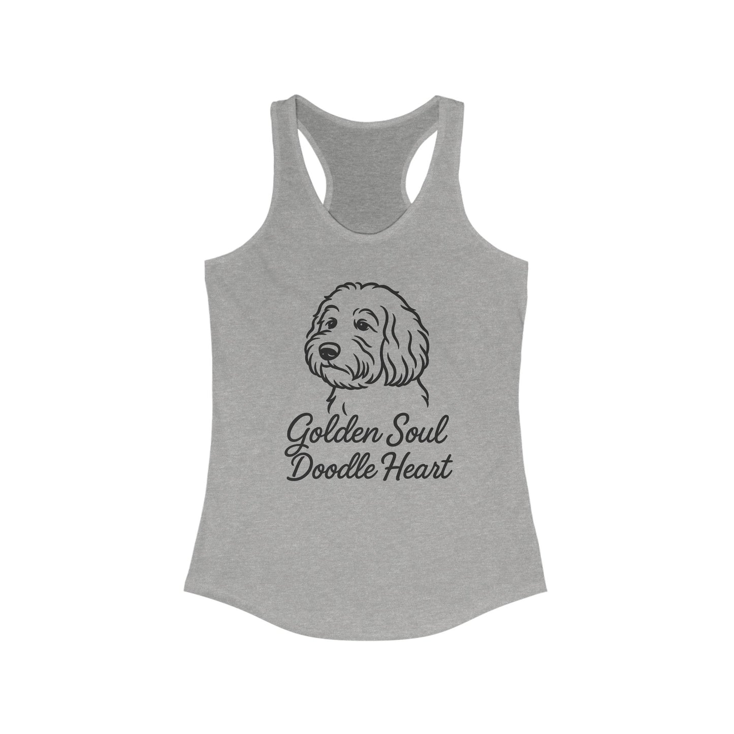 Golden Soul Doodle Heart Tank Top, Pet Lover's Gift, Summer Apparel, Dog Mom Tank, Cute Dog Shirt, Animal Lover Gift, Adult Unisex T-Shirt