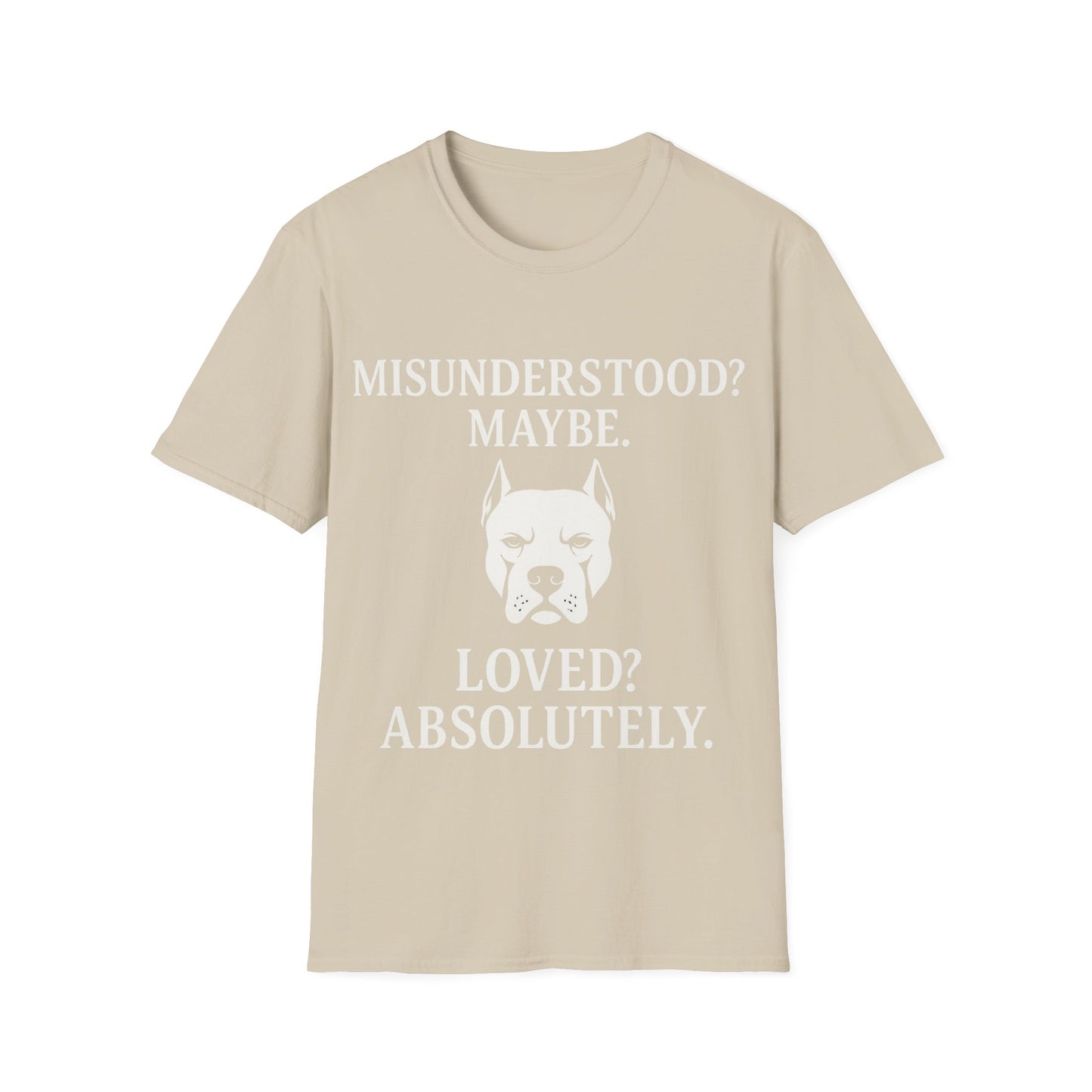 Misunderstood Pit Bull T-Shirt β Cropped Ear Dog Rescue Tee β White or Black Lettering β Adopt Donβt Shop Shirt β Pitbull Lover Gift, Adult Unisex T-Shirt