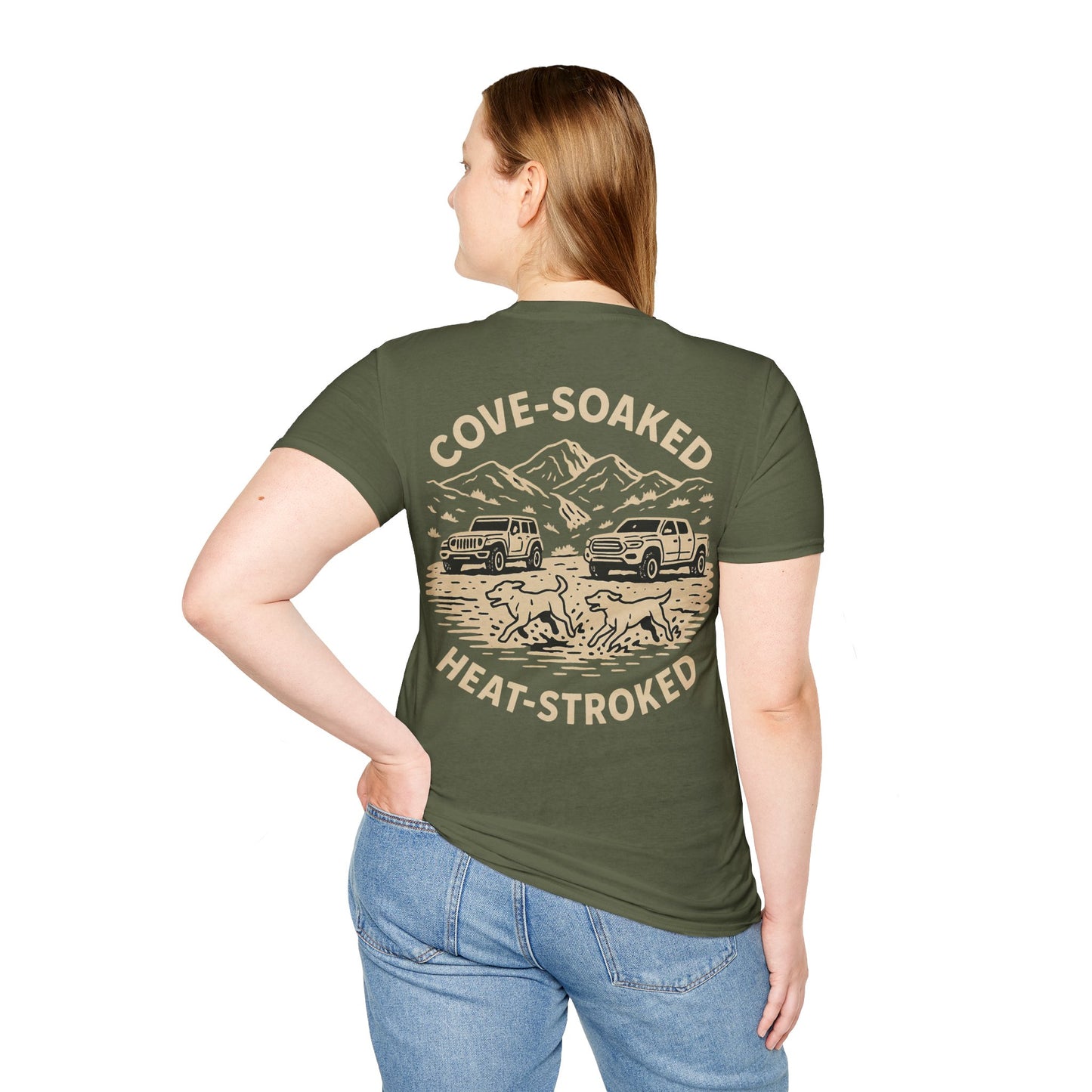 Cove-Soaked Heat-Stroked T-Shirt – Dog Rescue Off-Road T-Shirt for Lake Days & 4x4 Lovers, Adult Unisex T-Shirt