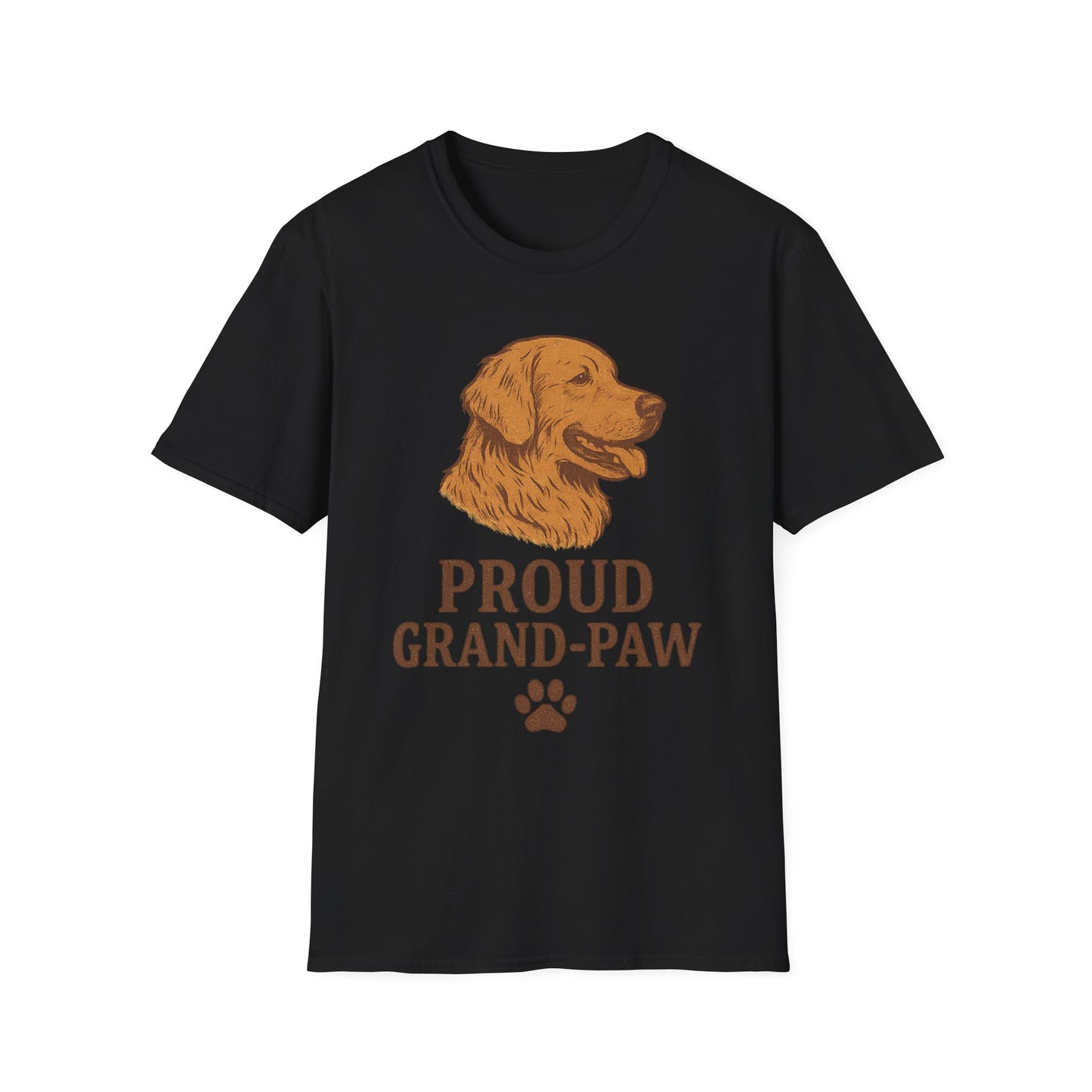 Proud Grand-Paw Golden Retriever Vintage T-Shirt – Rustic Dog Grandpa Tee for Golden Lovers, Adult Unisex T-Shirt