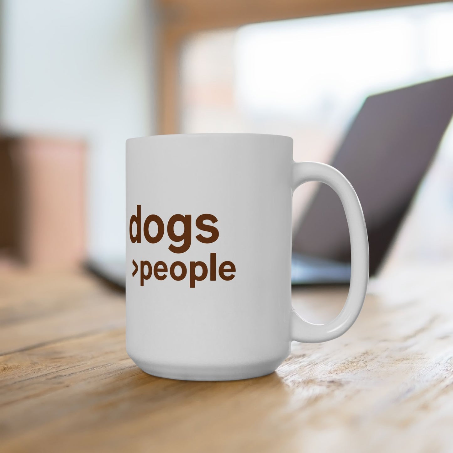 Dogs > People Ceramic Dog Lover Mug, Perfect Gift for Dog Owners, Funny Pet Lover Cup, Coffee Tea Mug, Dog Themed Kitchenware, Adult Unisex T-Shirt