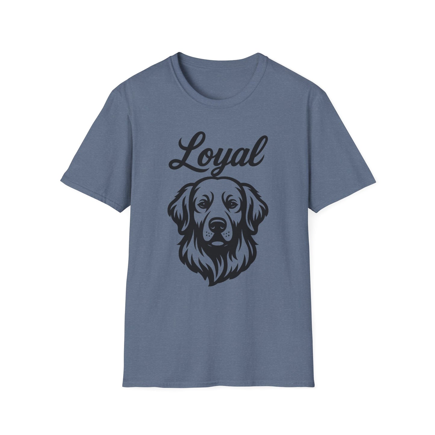 Loyal Golden Retriever T-Shirt – Bold Black Line Art Dog Design for Golden Lovers, Rescue-Inspired Apparel for Devoted Dog Parents, Adult Unisex T-Shirt
