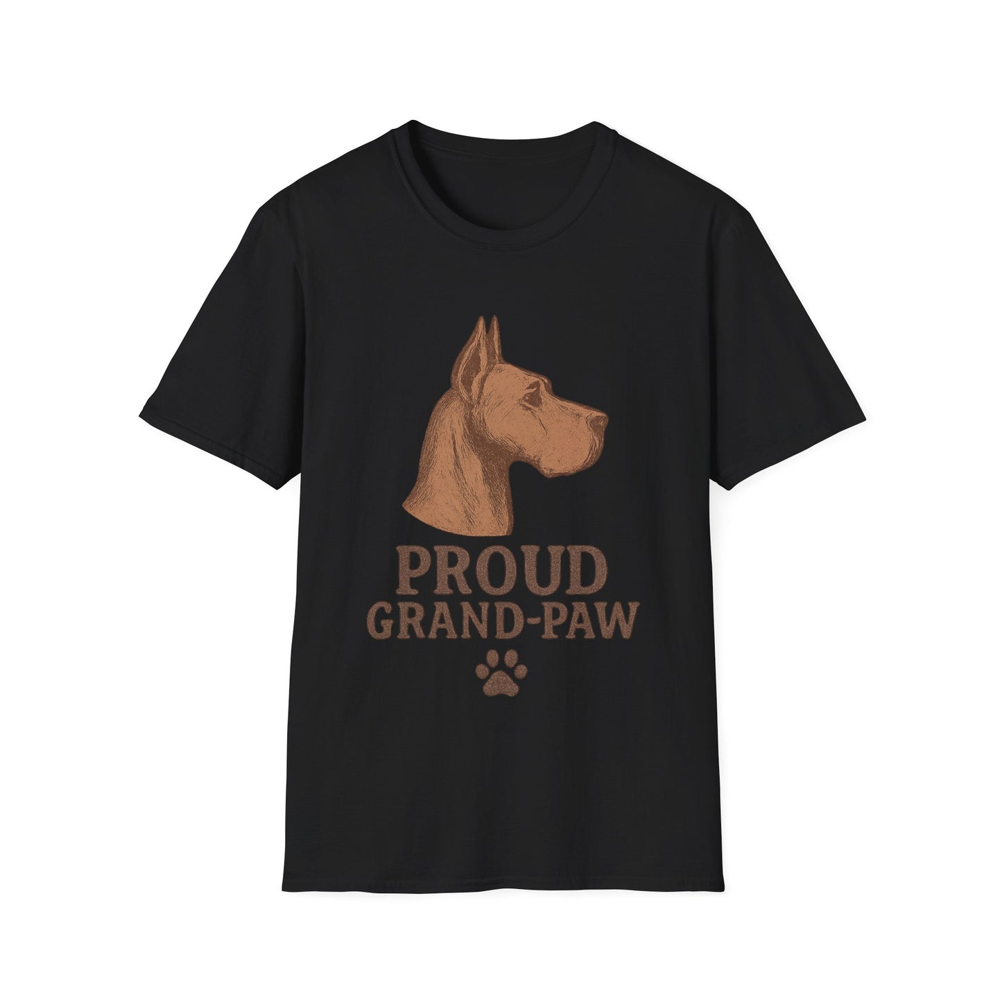 Proud Grand-Paw Great Dane Vintage T-Shirt – Rustic Dog Grandpa Tee for Great Dane Lovers, Adult Unisex T-Shirt