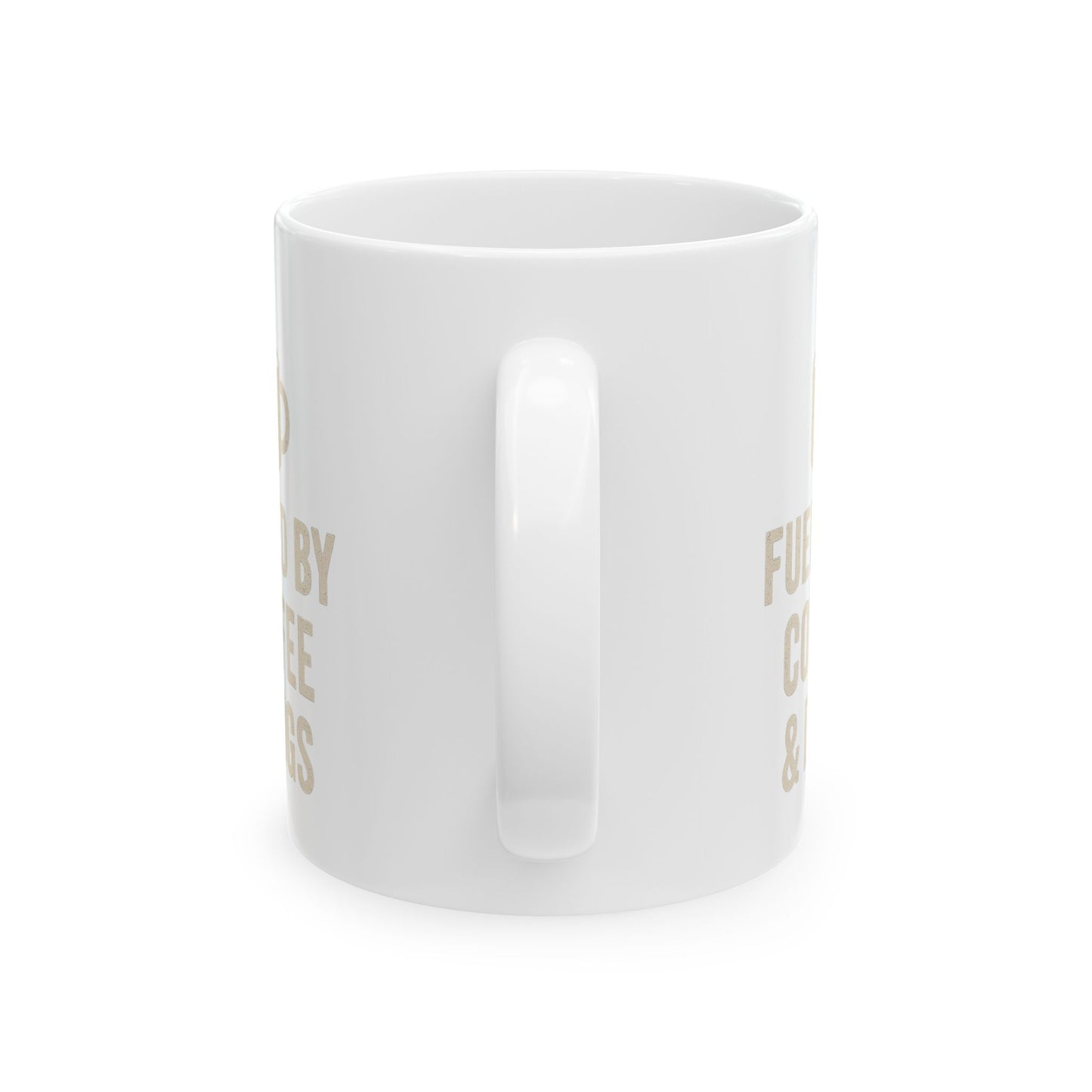 Fueled by Coffee and Dogs Coffee Mug - Gift for Coffee Lovers, Humor Mug for Birthdays, Home Office, Tea Drinkers, and Desk Decor