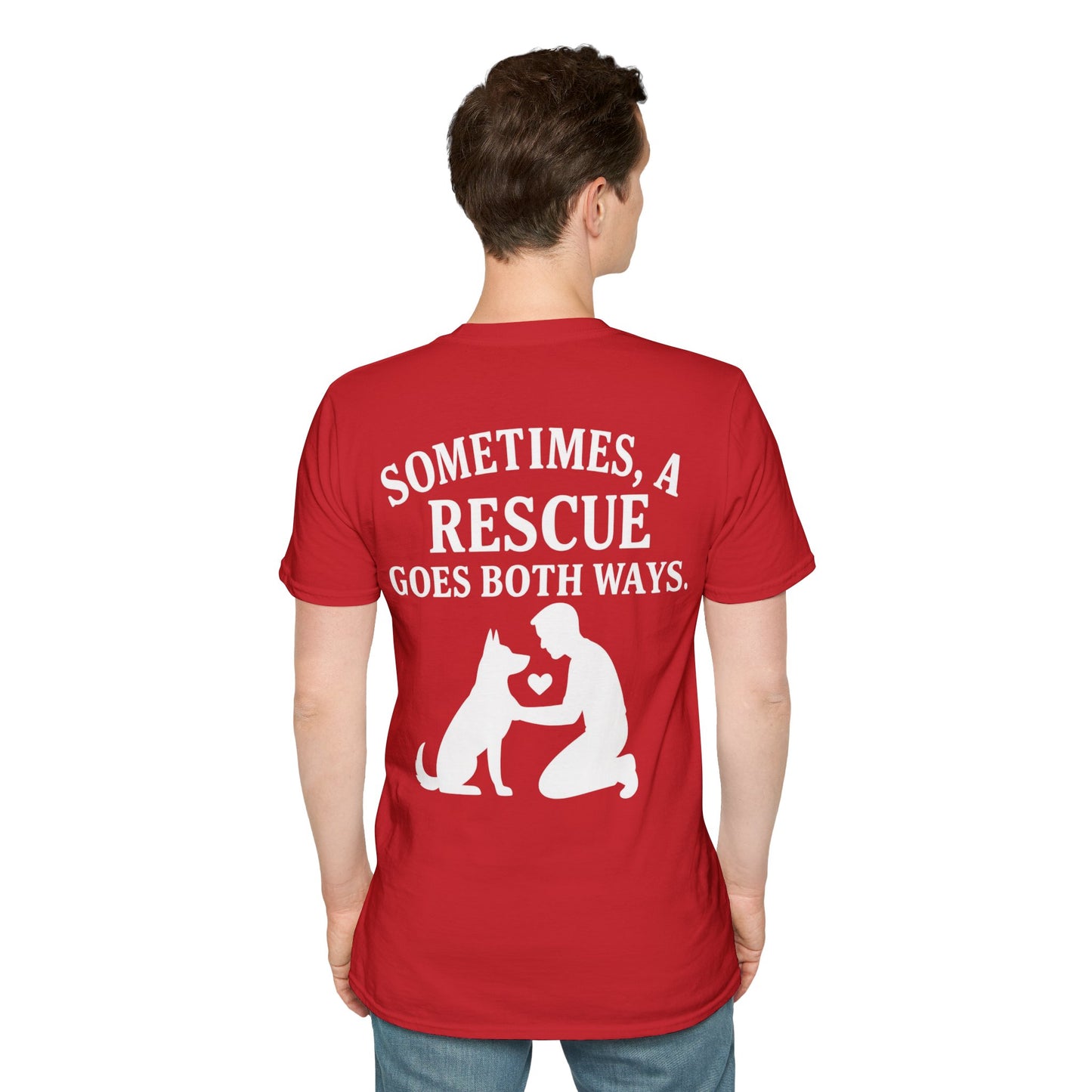 Sometimes a Rescue Goes Both Ways Shirt – Dog Rescue T-Shirt for Women & Men – Animal Adoption Gift – Emotional Pet Lover Tee, Adult Unisex T-Shirt