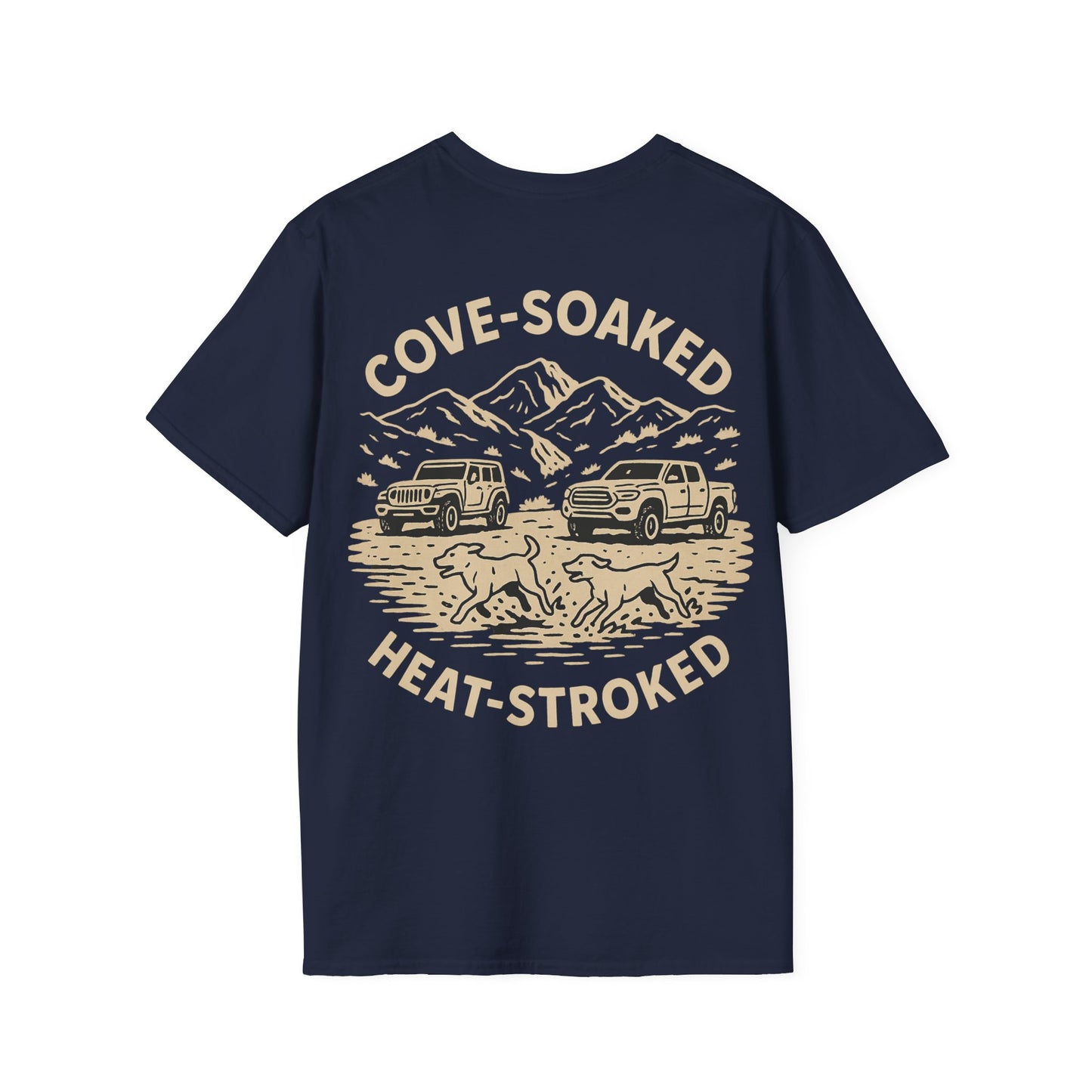 Cove-Soaked Heat-Stroked T-Shirt – Dog Rescue Off-Road T-Shirt for Lake Days & 4x4 Lovers, Adult Unisex T-Shirt