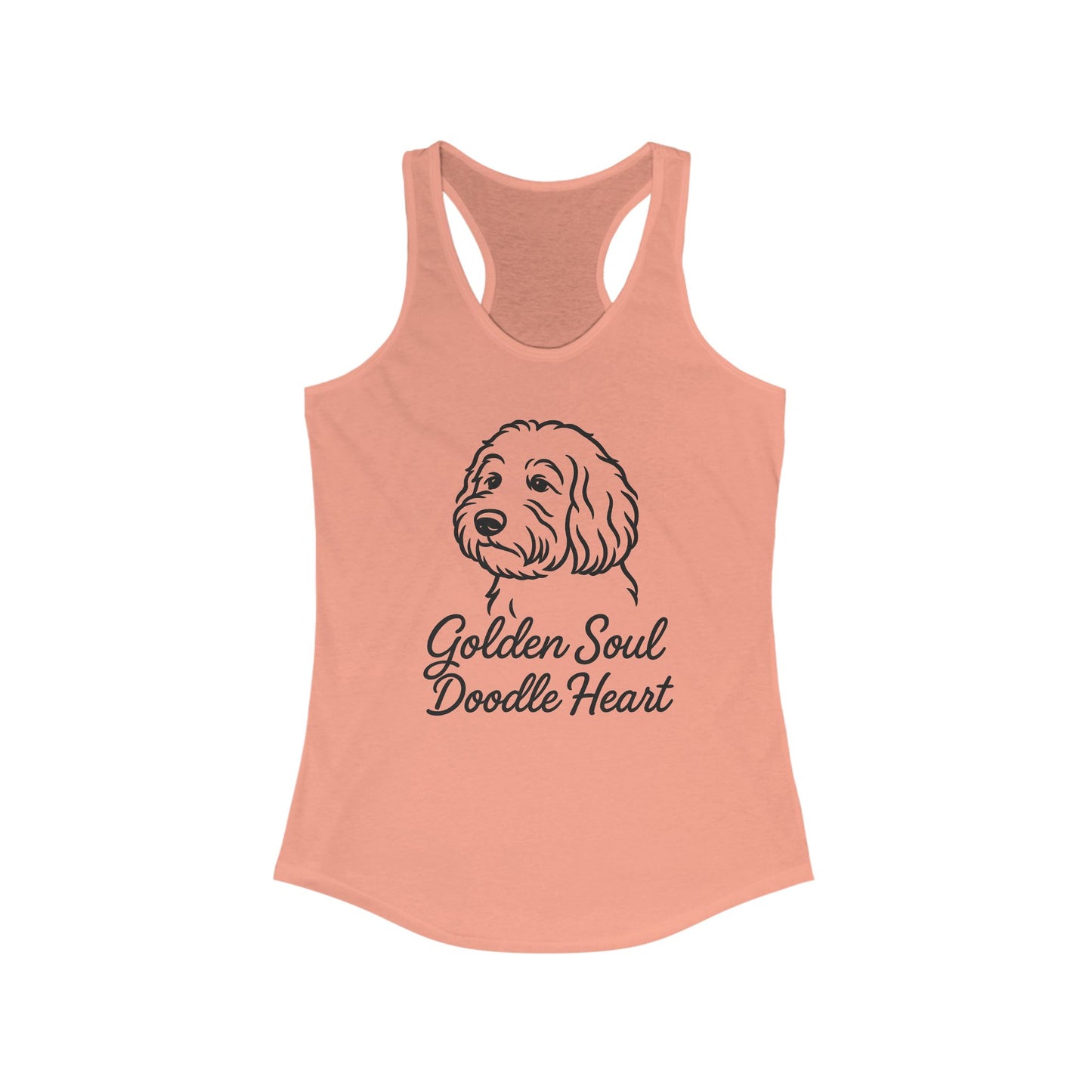Golden Soul Doodle Heart Tank Top, Pet Lover's Gift, Summer Apparel, Dog Mom Tank, Cute Dog Shirt, Animal Lover Gift, Adult Unisex T-Shirt