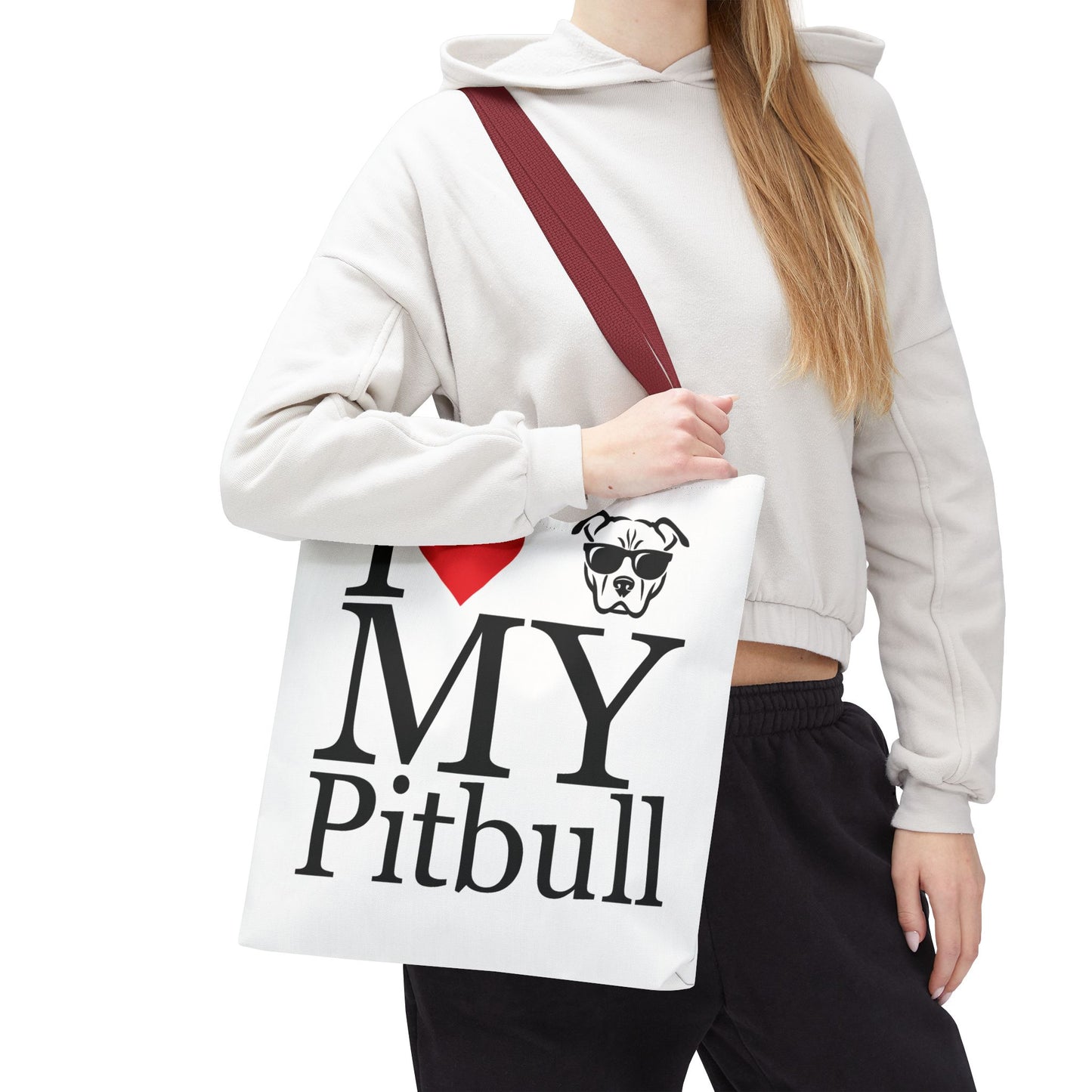 I Love My Pitbull Tote Bag | Pet Lover Gift, Dog Mom Tote, Stylish Canvas Bag, Animal Rescue Fundraiser, Show Your Love, Adult Unisex T-Shirt