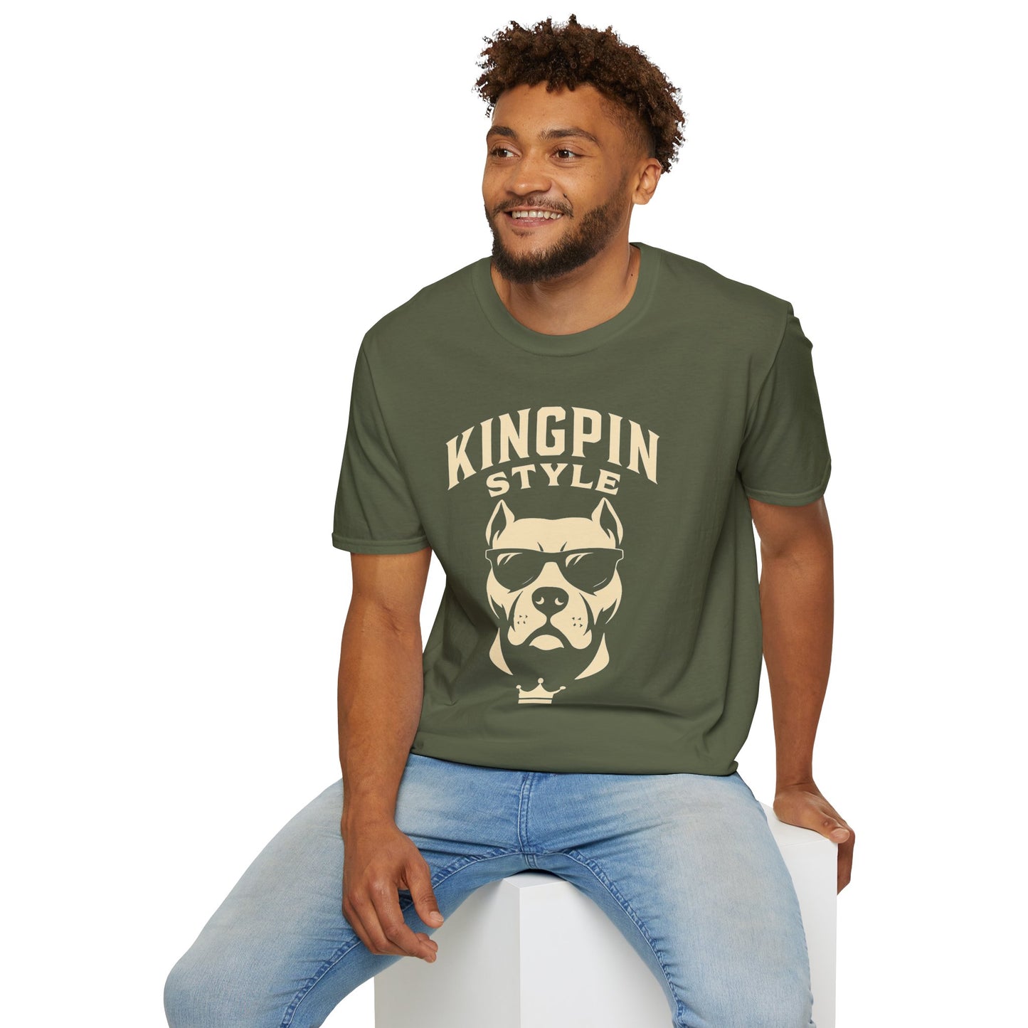 Kingpin Style Dog T-Shirt Adult Unisex | Cool Pet Lover Tee | Funny Gift for Dog Owners | Casual Wear | Animal Lover Gift